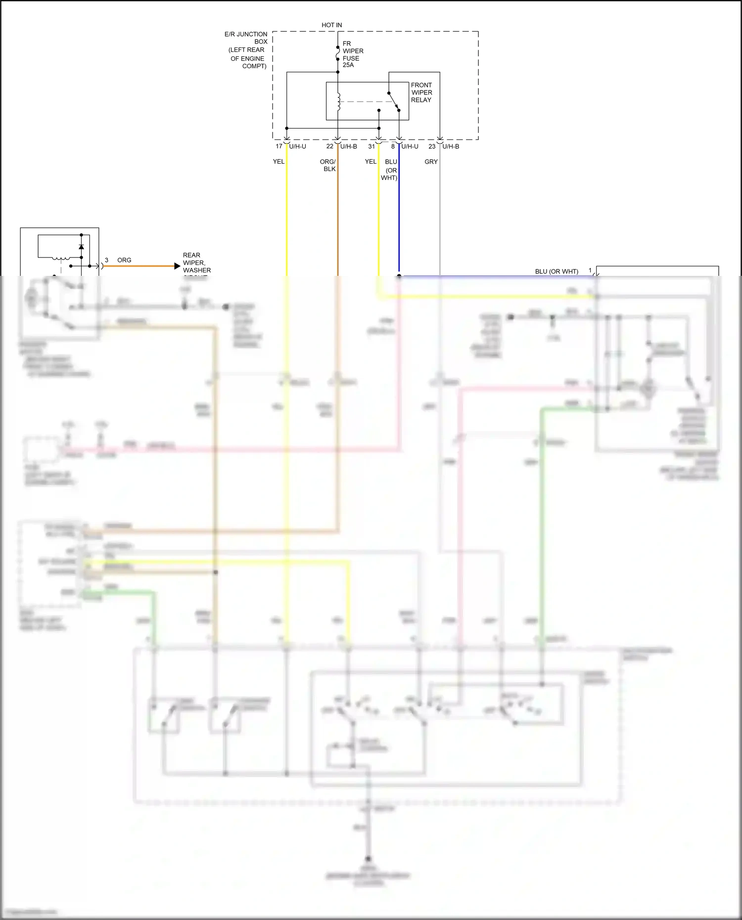 Wiring diagram multifunction switch for Hyundai Santa Fe II facelift (2010-2012) (3 of 8)