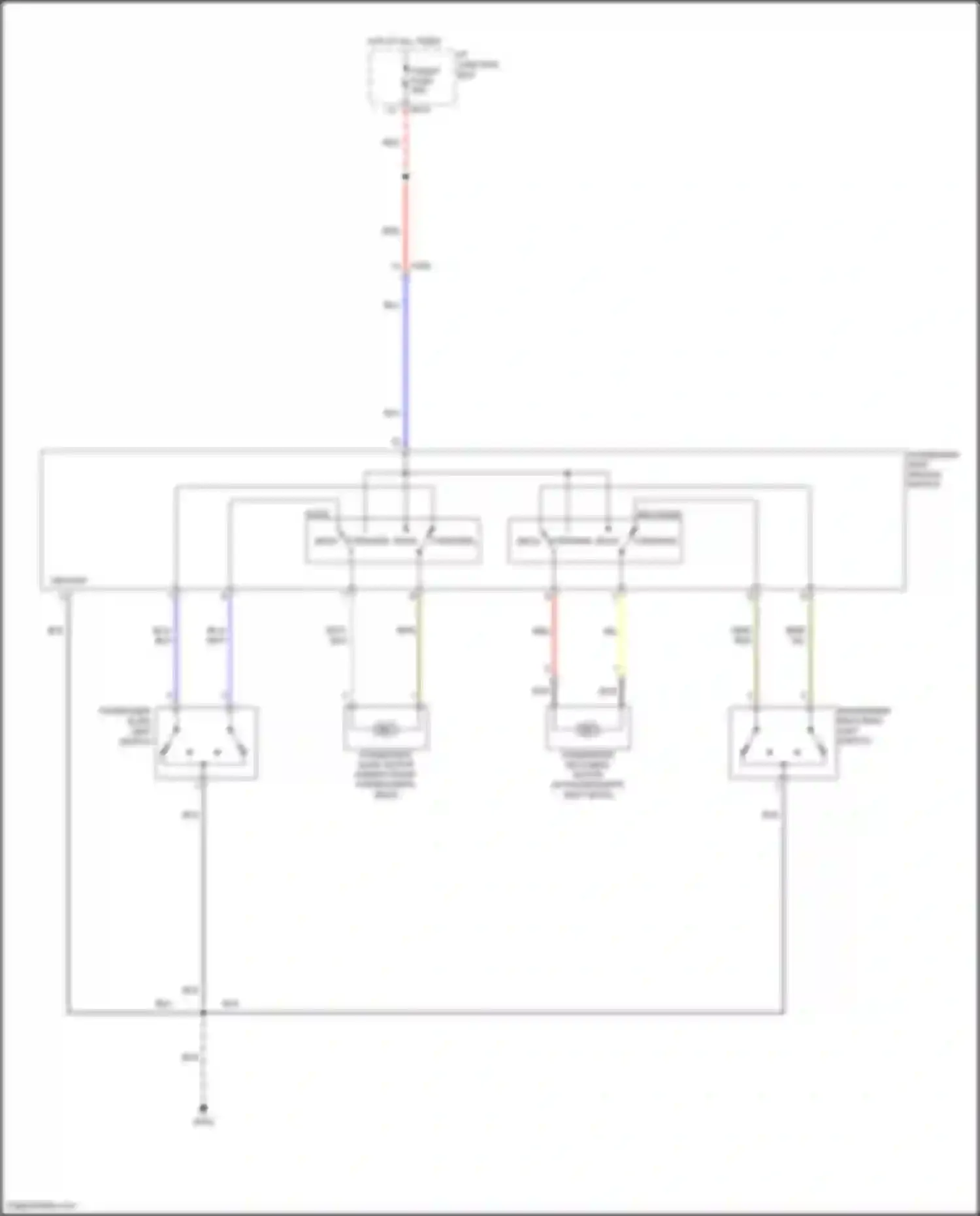 Wiring diagram passenger slide limit switch for Hyundai Santa Fe II facelift (2010-2012) (2 of 2)