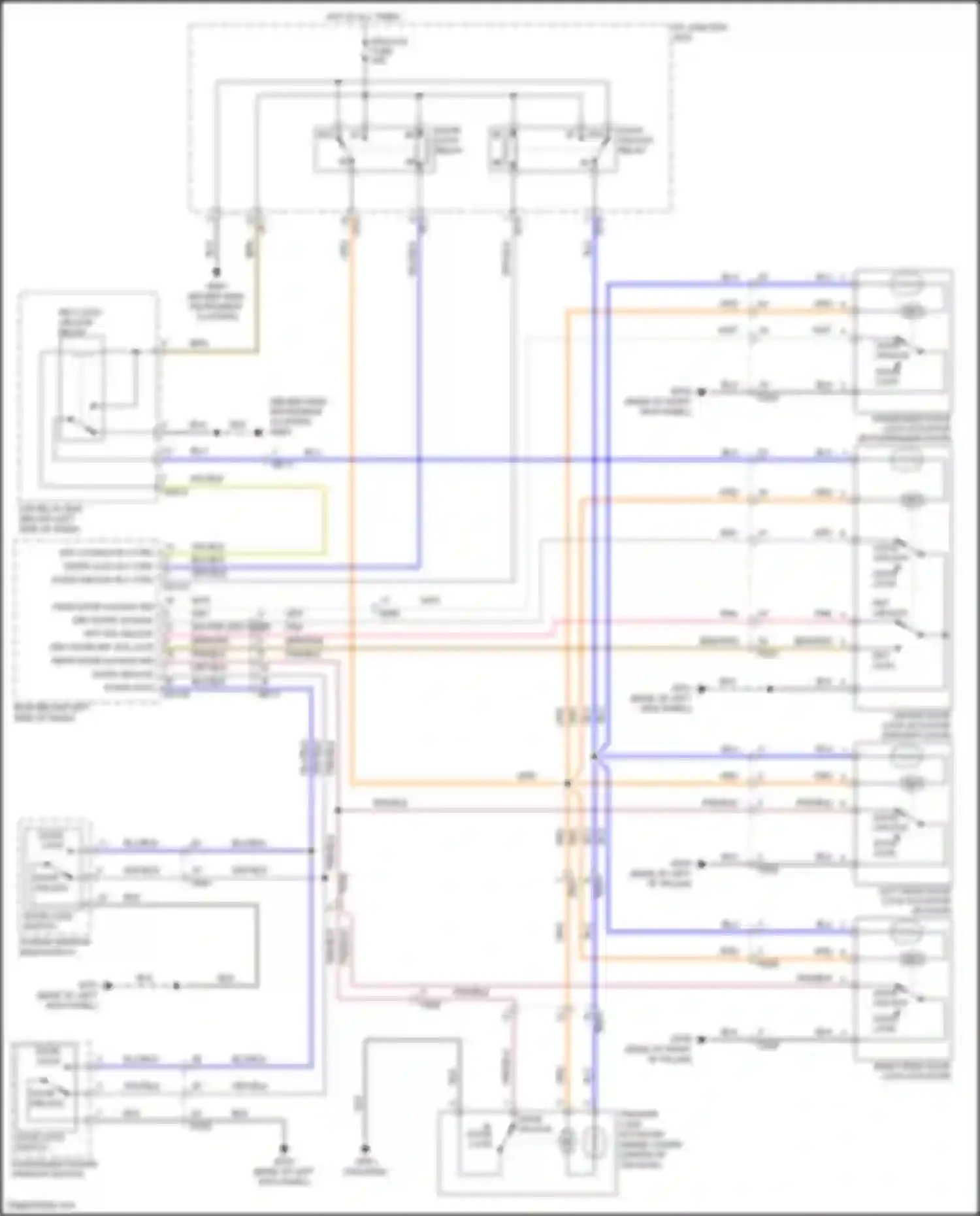 Wiring diagram power window main switch for Hyundai Santa Fe II facelift (2010-2012) (1 of 5)