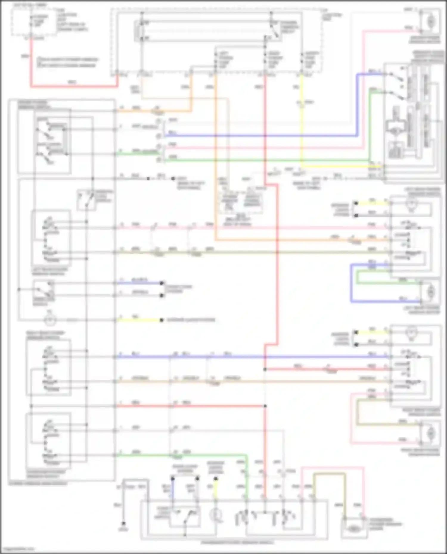 Wiring diagram power window rly ctrl for Hyundai Santa Fe II facelift (2010-2012) (1 of 1)