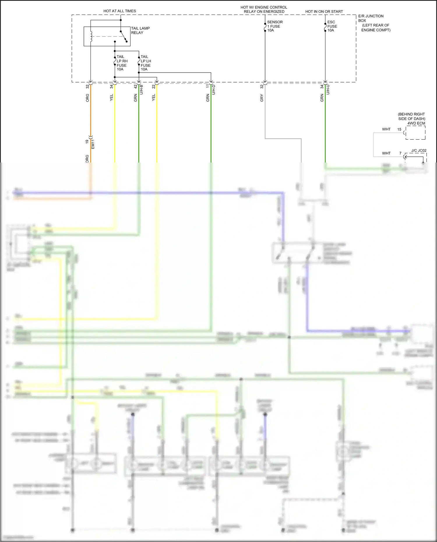 Wiring diagram tailgate) for Hyundai Santa Fe II facelift (2010-2012) (2 of 5)