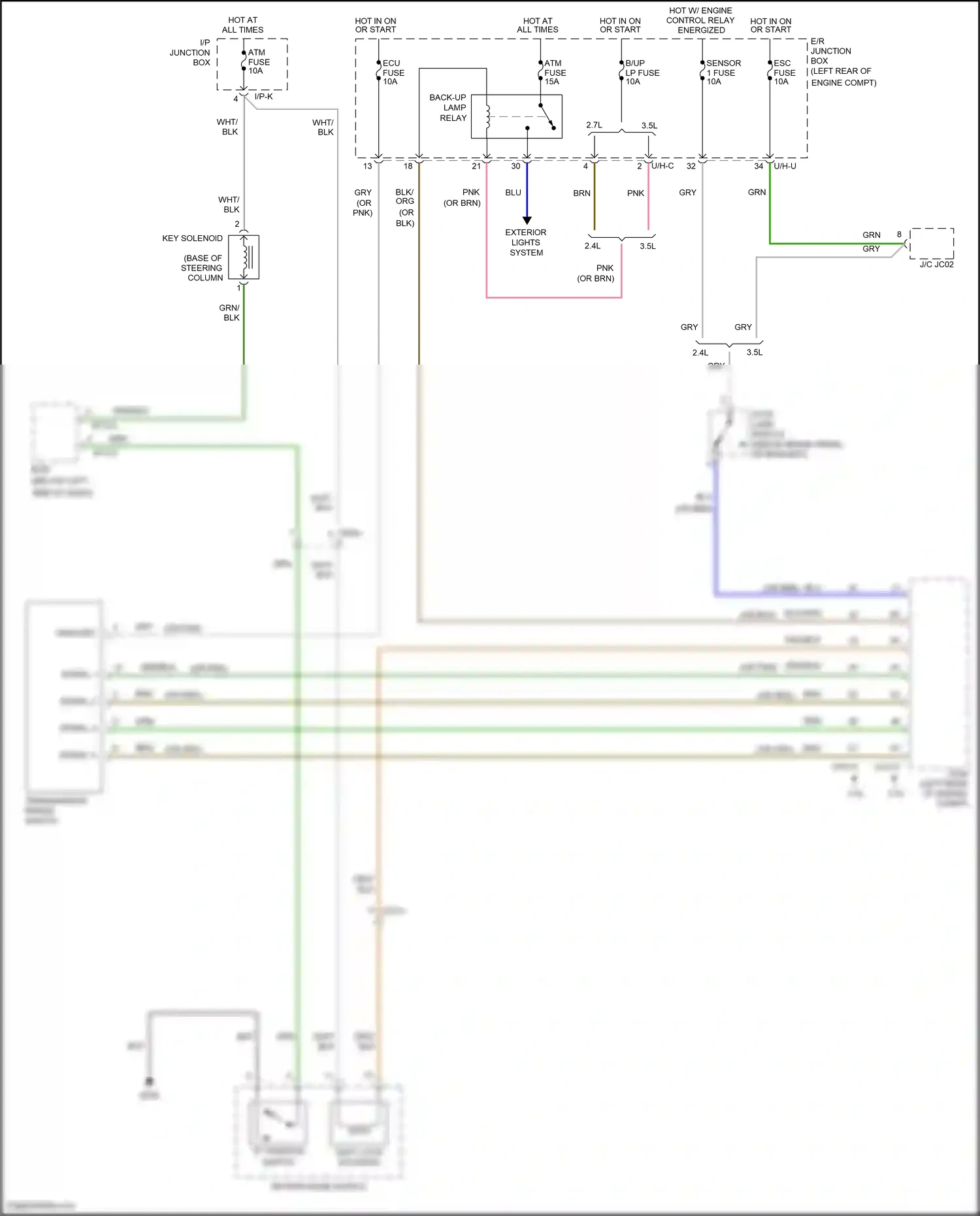 Wiring diagram transmission range switch for Hyundai Santa Fe II facelift (2010-2012) (1 of 1)