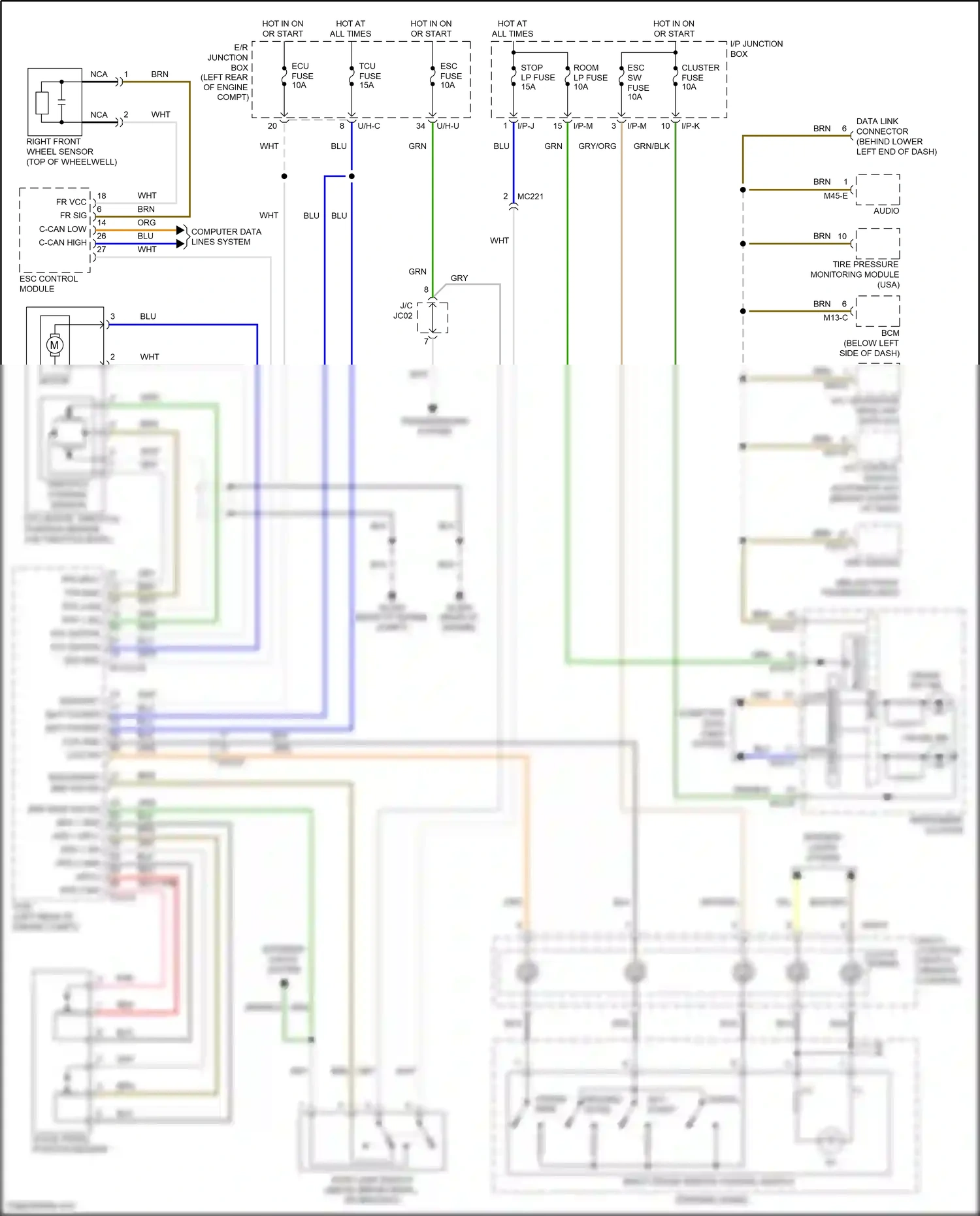 Wiring diagram transmissions system for Hyundai Santa Fe II facelift (2010-2012) (1 of 4)