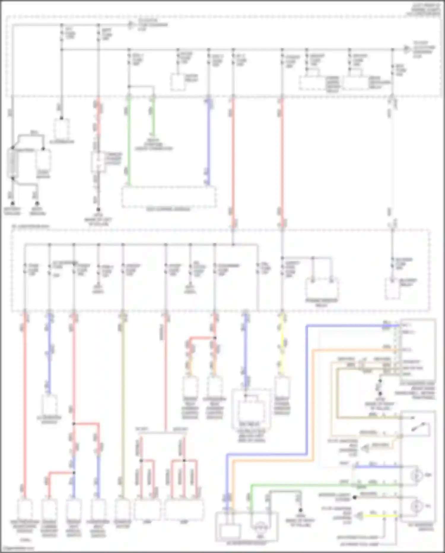 Wiring diagram w/o front fog lamp w/ front fog lamp for Hyundai Santa Fe II facelift (2010-2012) (1 of 1)