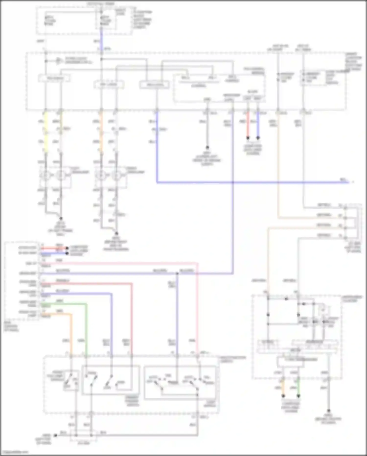 Santa Fe Hyundai III facelift (2015-2018): Headlamps circuit (1 of 2)