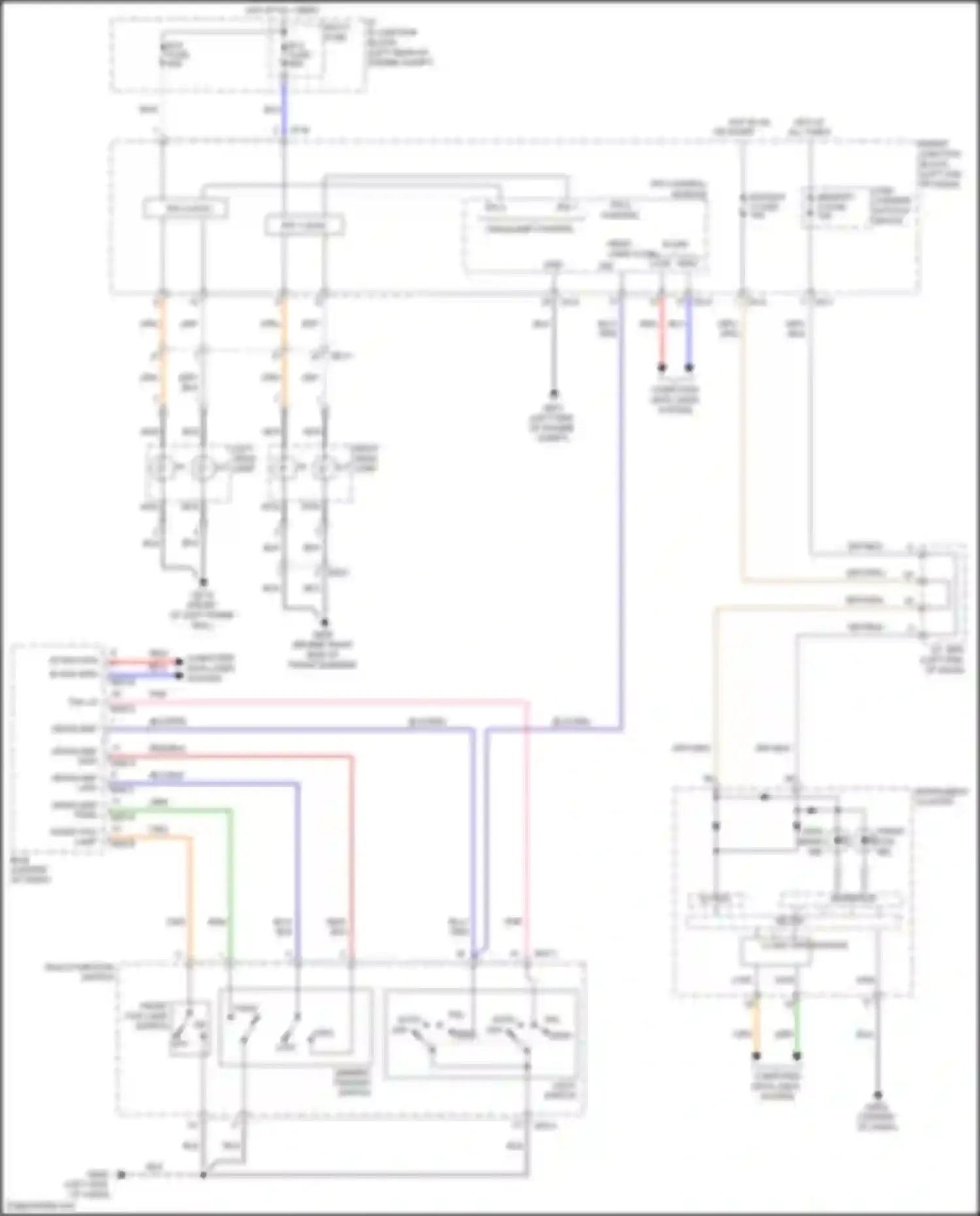 Santa Fe Hyundai III facelift (2015-2018): Headlamps circuit, w/o hid