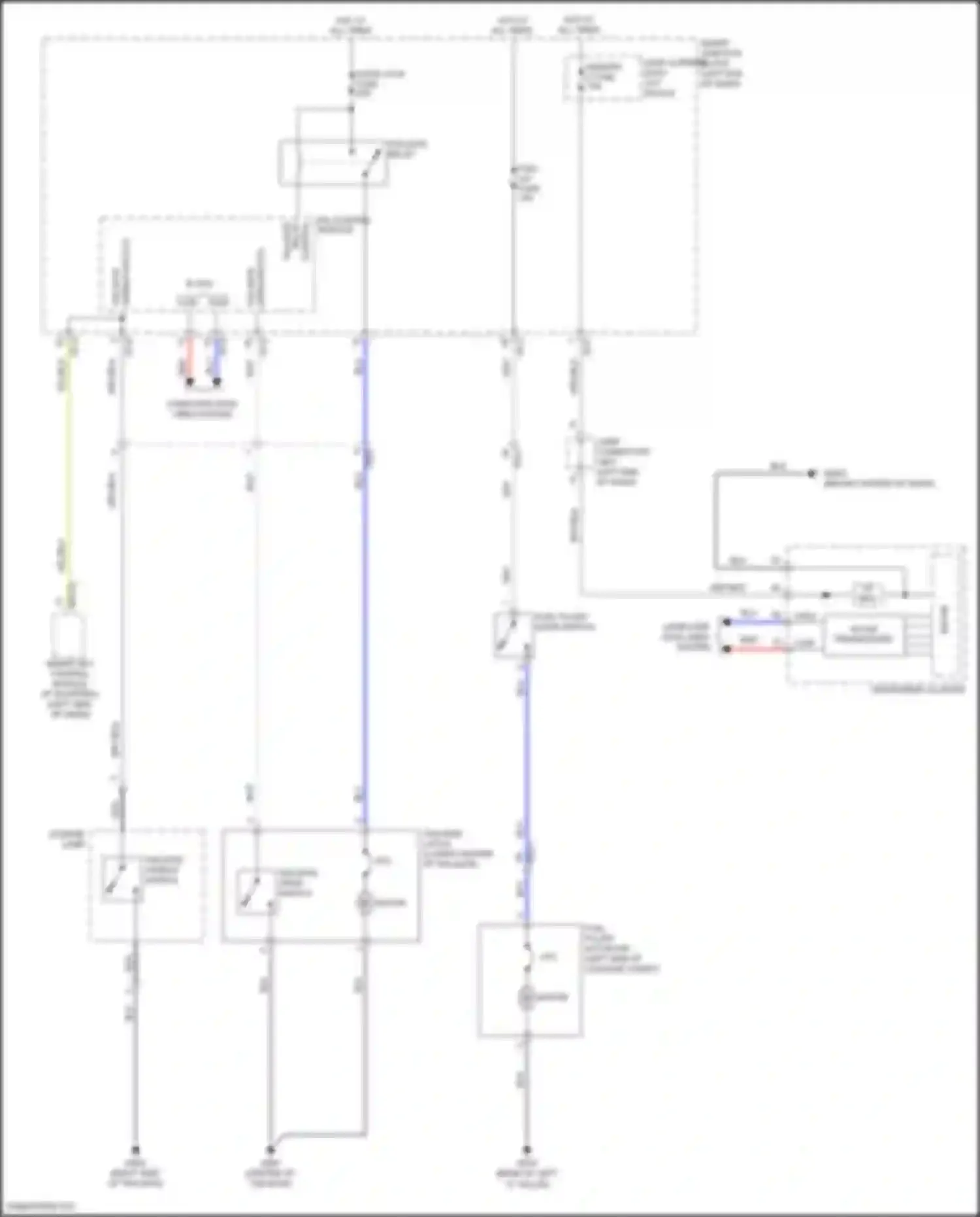 Santa Fe Hyundai III facelift (2015-2018): Trunk & fuel door release circuit