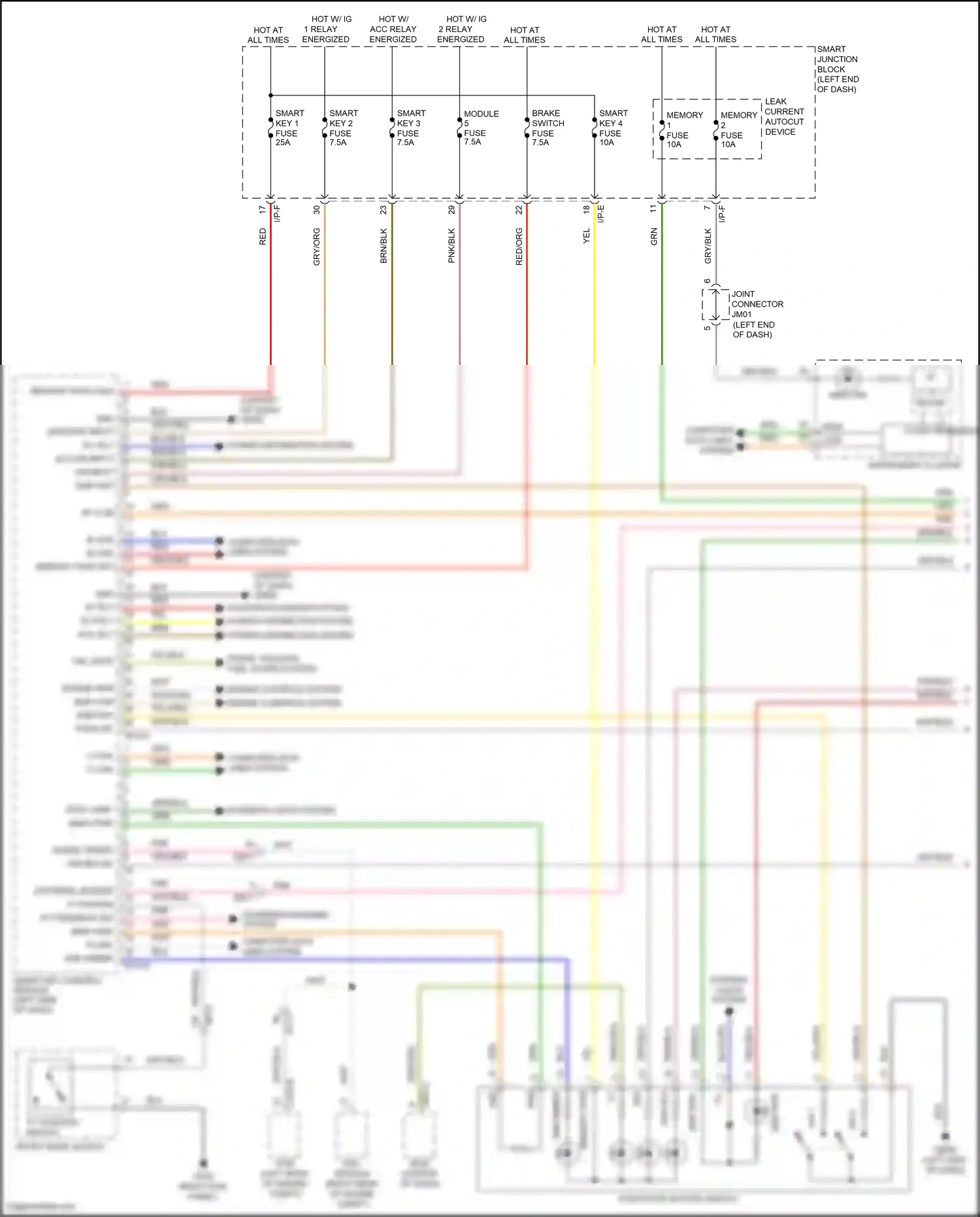 Wiring diagram acc/on input for Hyundai Santa Fe III facelift (2015-2018) (4 of 27)