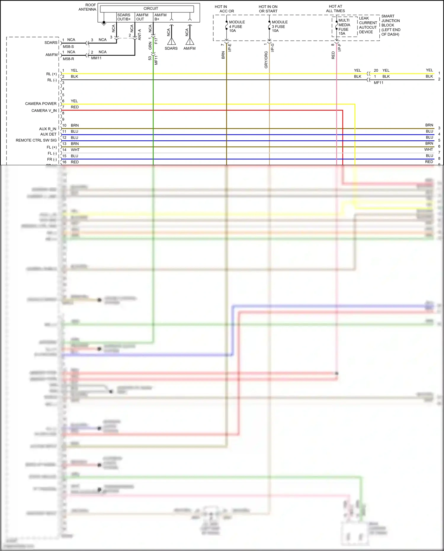 Wiring diagram acc/on input for Hyundai Santa Fe III facelift (2015-2018) (10 of 27)