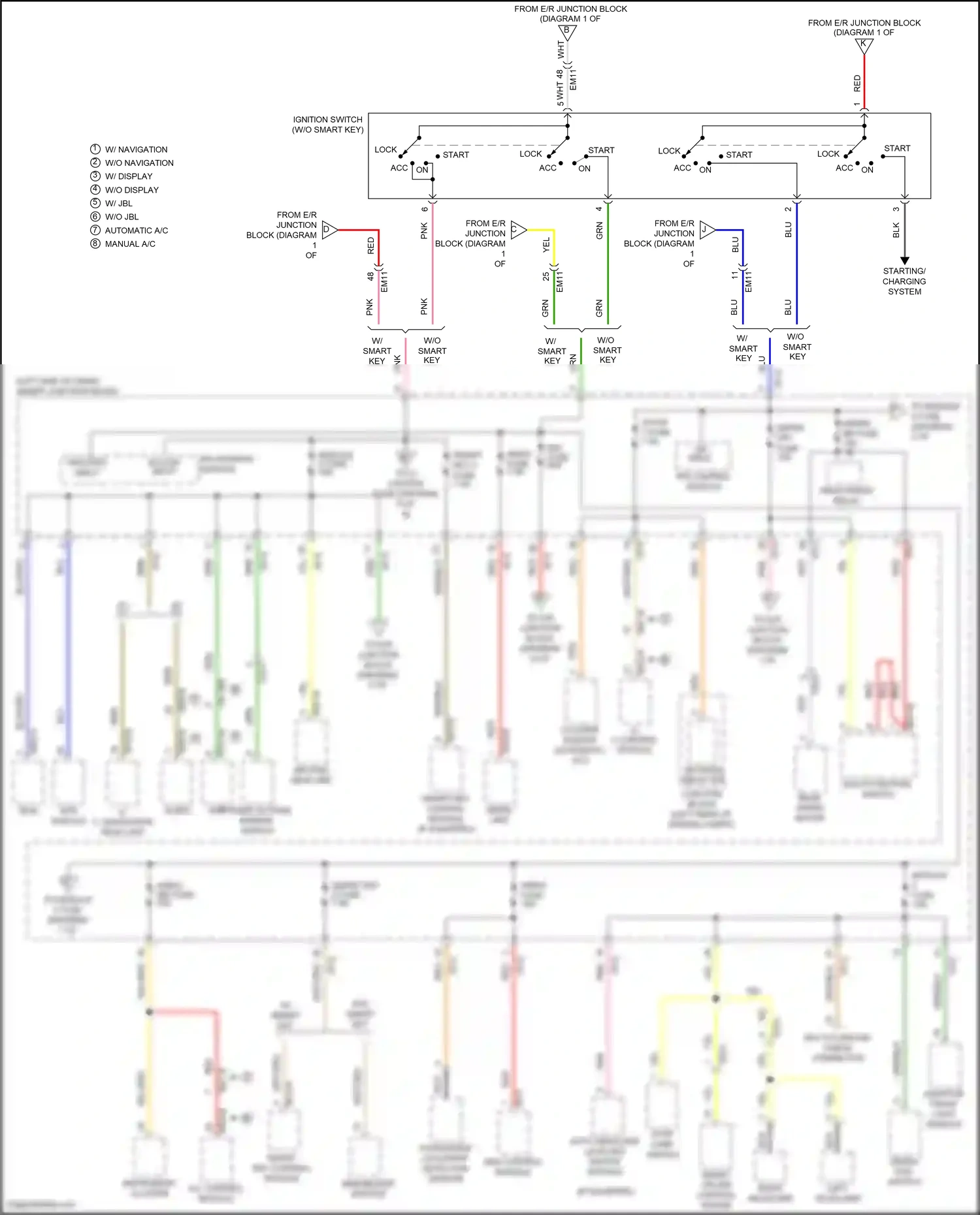 Wiring diagram acc/on input for Hyundai Santa Fe III facelift (2015-2018) (9 of 27)