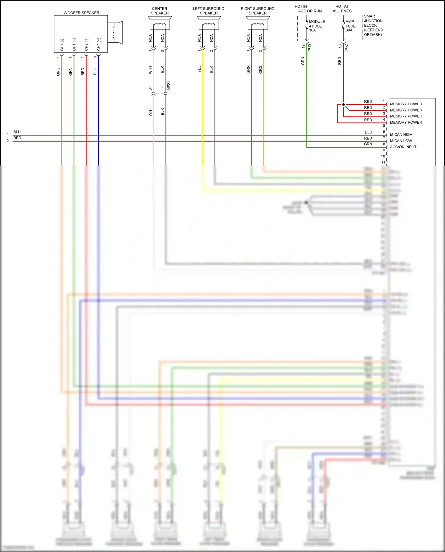 Wiring diagram acc/on input for Hyundai Santa Fe III facelift (2015-2018) (20 of 27)