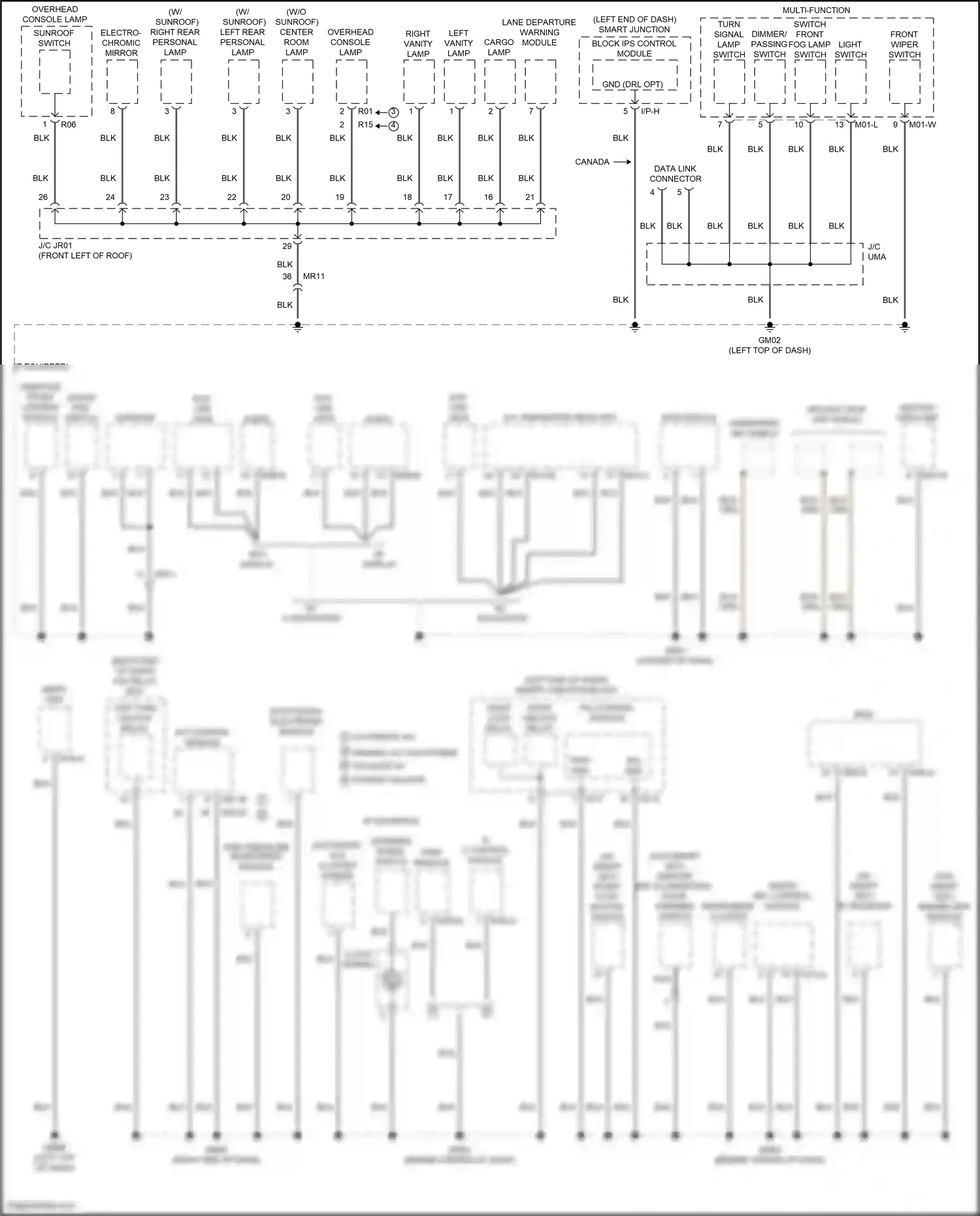 Wiring diagram automatic a/c for Hyundai Santa Fe III facelift (2015-2018) (3 of 6)