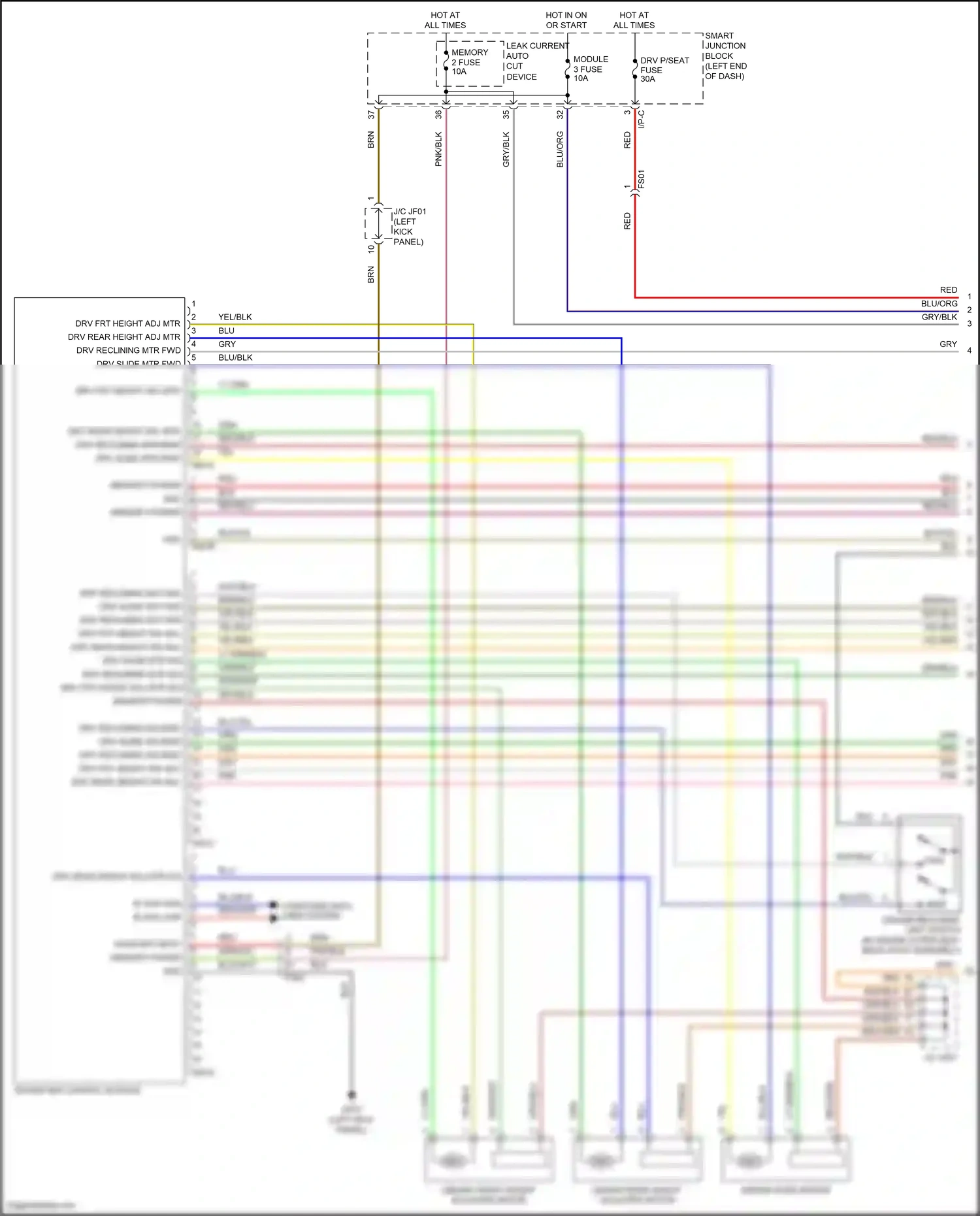 Wiring diagram driver ims control module for Hyundai Santa Fe III facelift (2015-2018) (2 of 5)