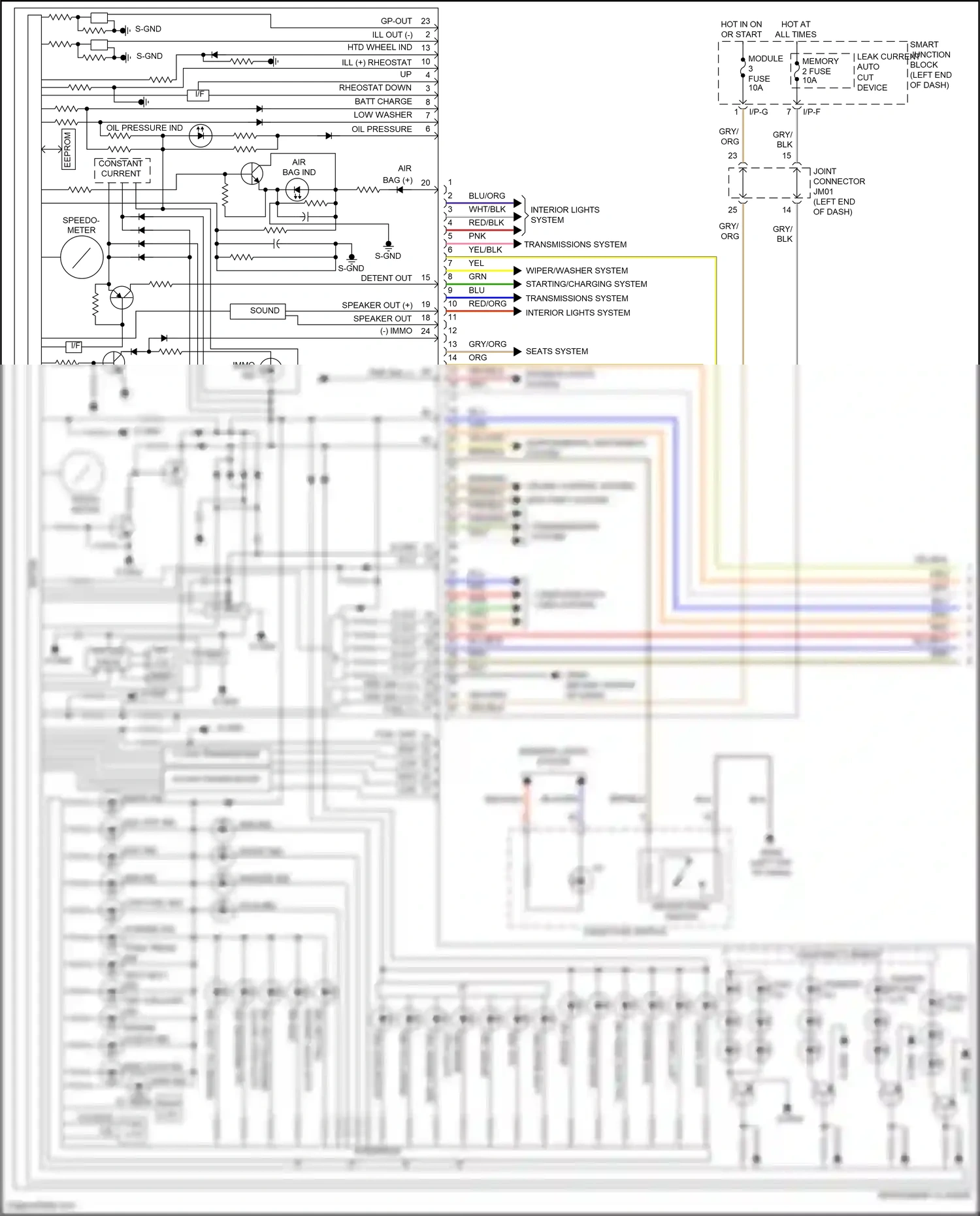 Wiring diagram driver mode switch for Hyundai Santa Fe III facelift (2015-2018) (2 of 4)