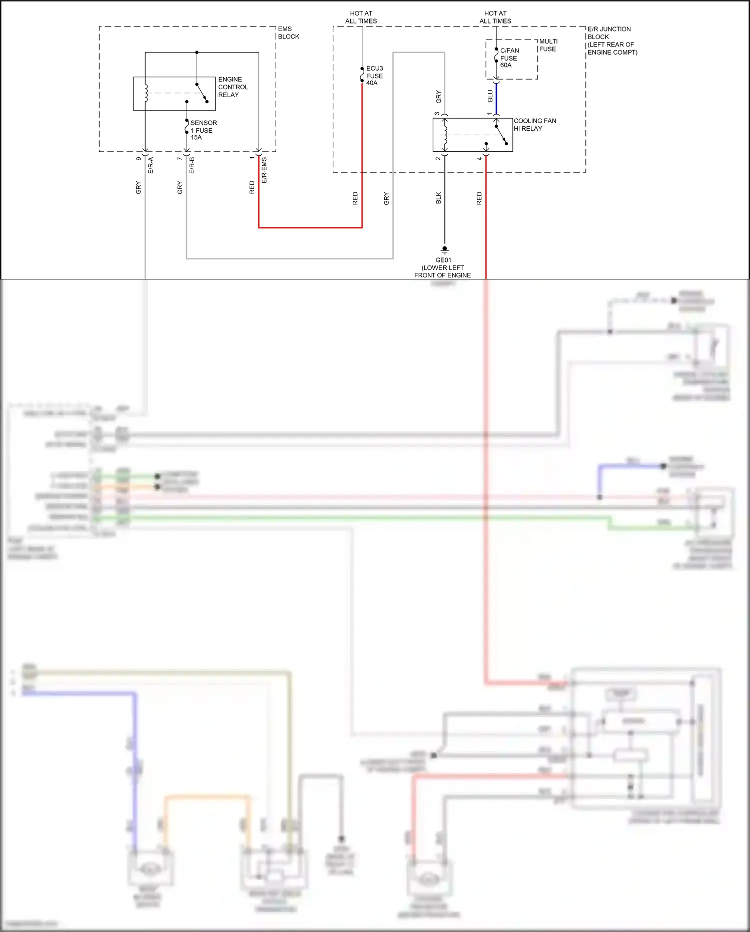 Wiring diagram engine control relay for Hyundai Santa Fe III facelift (2015-2018) (4 of 8)
