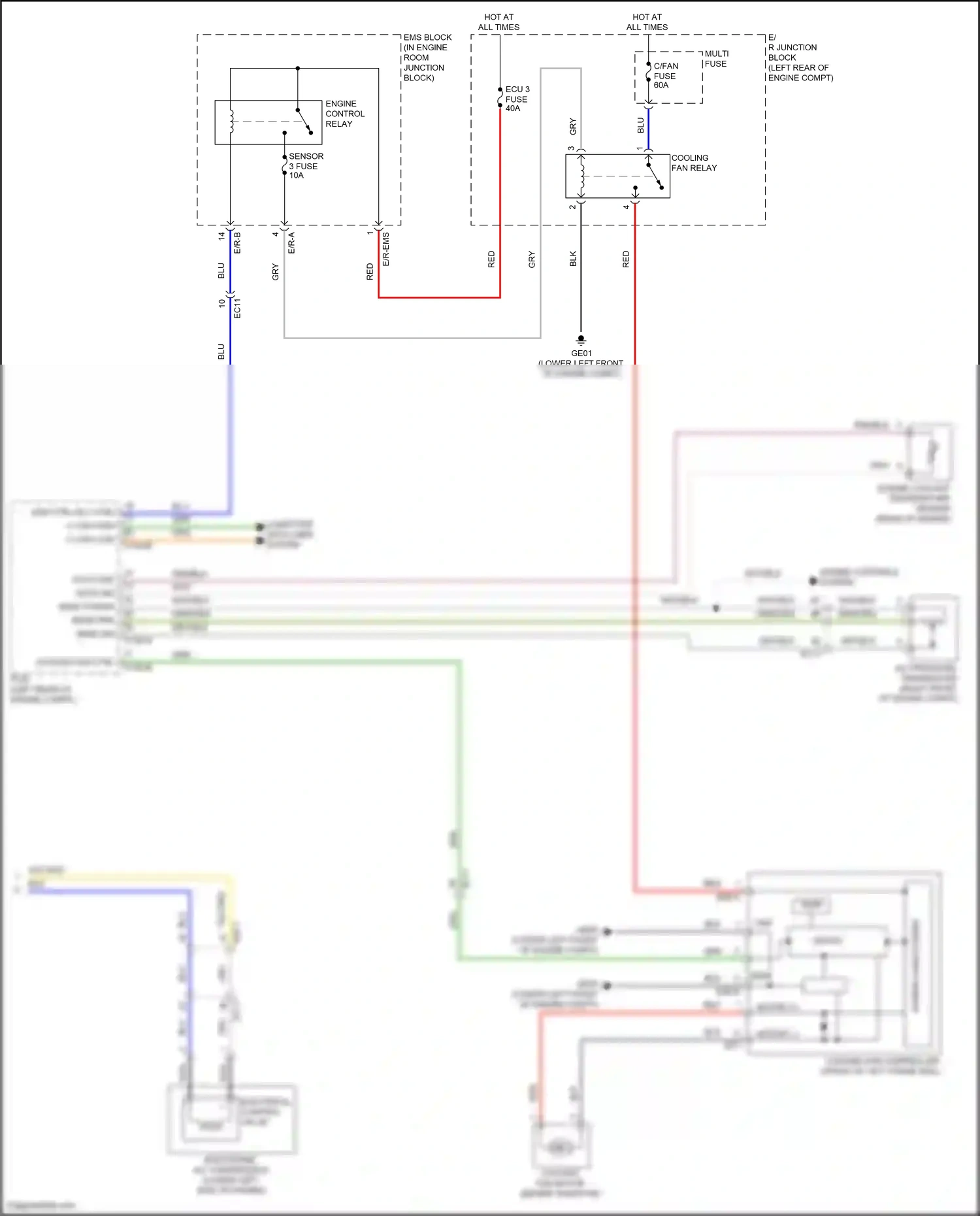 Wiring diagram engine control relay for Hyundai Santa Fe III facelift (2015-2018) (3 of 8)