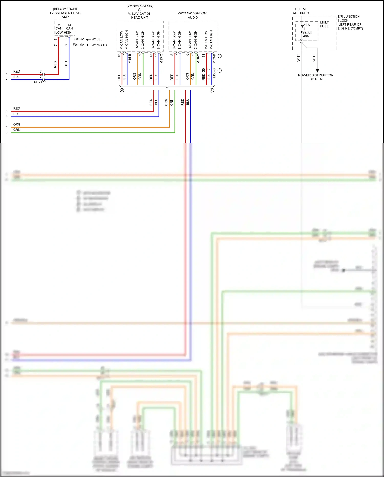 Wiring diagram esc module for Hyundai Santa Fe III facelift (2015-2018) (3 of 9)