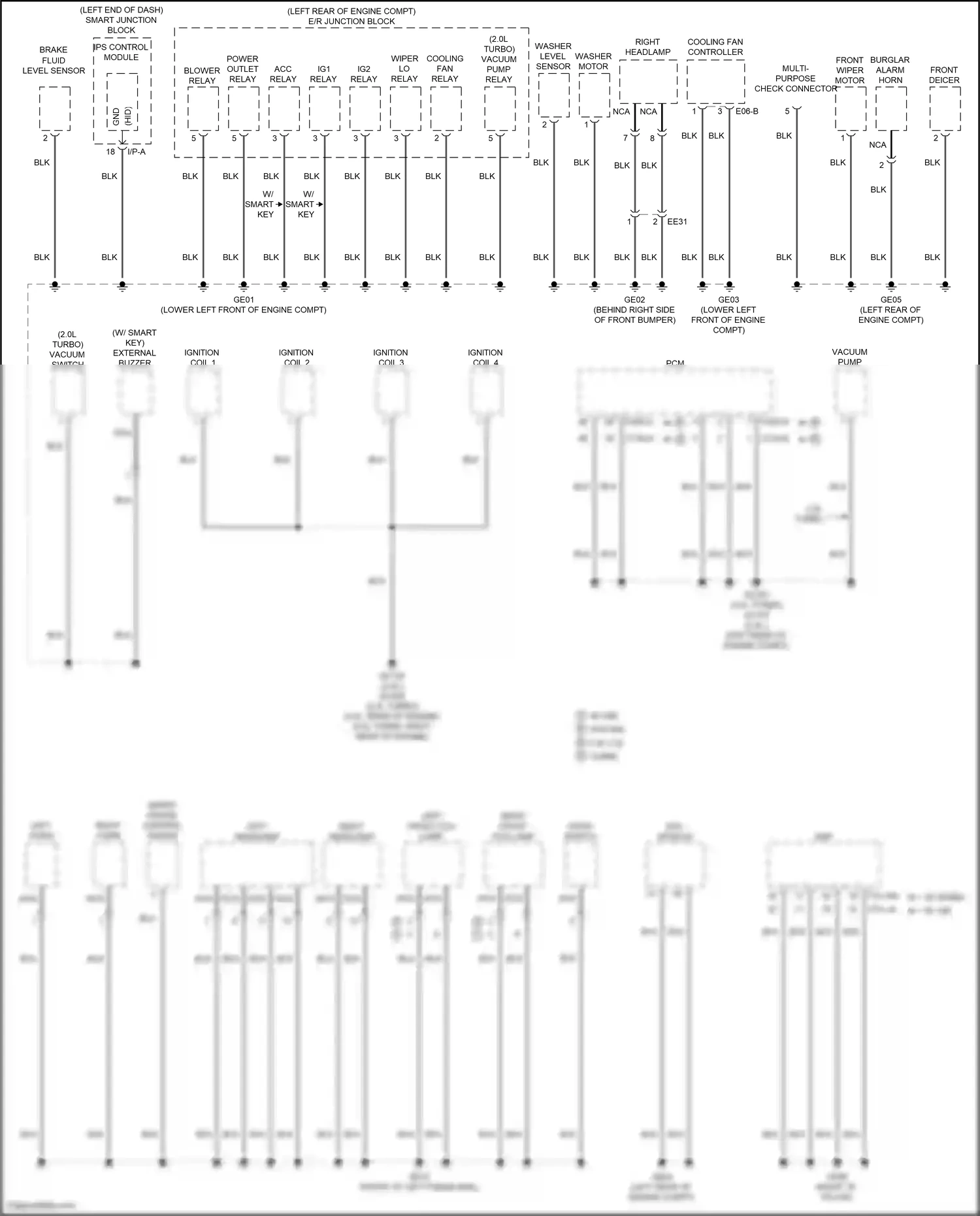 Wiring diagram front deicer for Hyundai Santa Fe III facelift (2015-2018) (3 of 3)