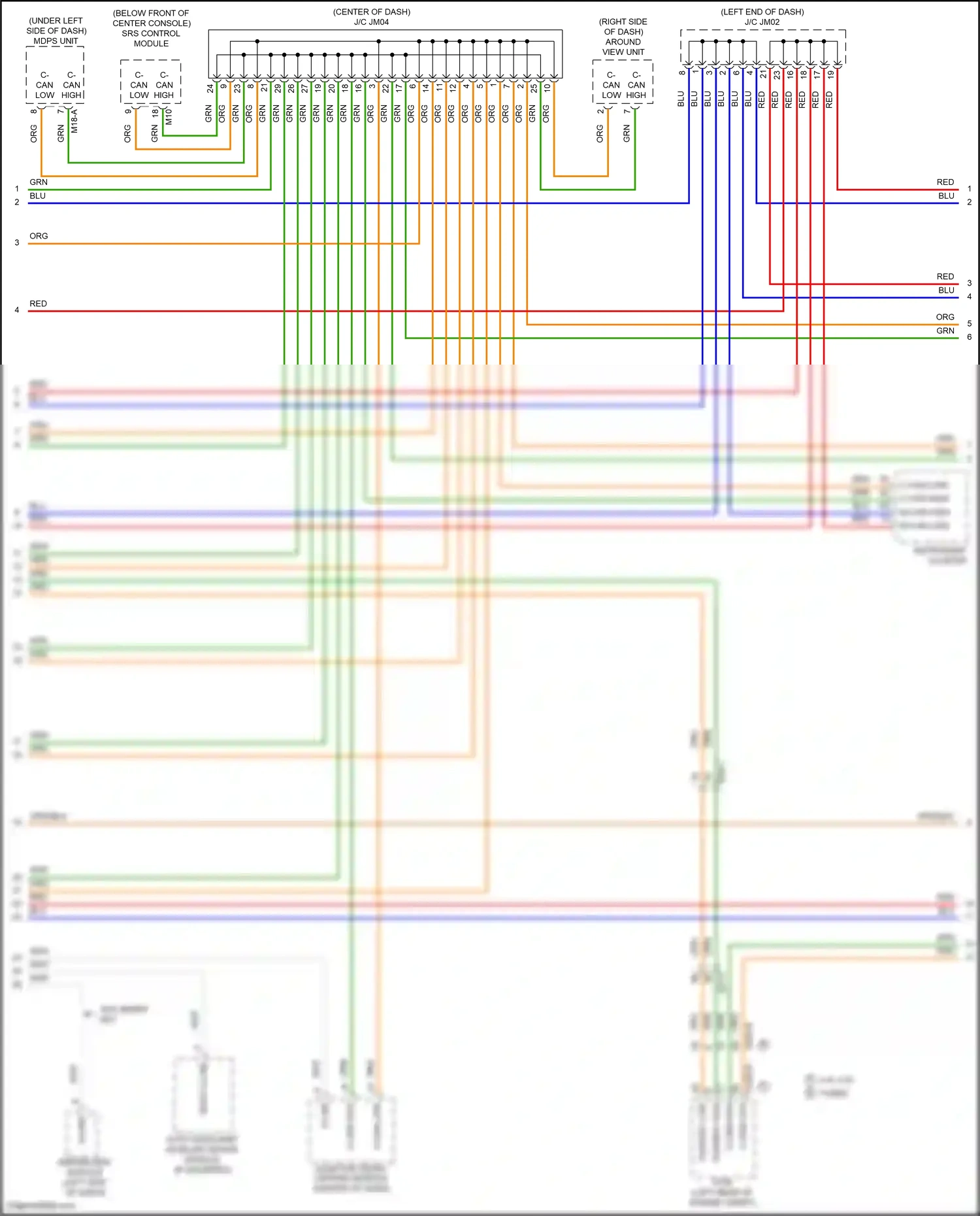 Wiring diagram immobilizer module for Hyundai Santa Fe III facelift (2015-2018) (2 of 6)