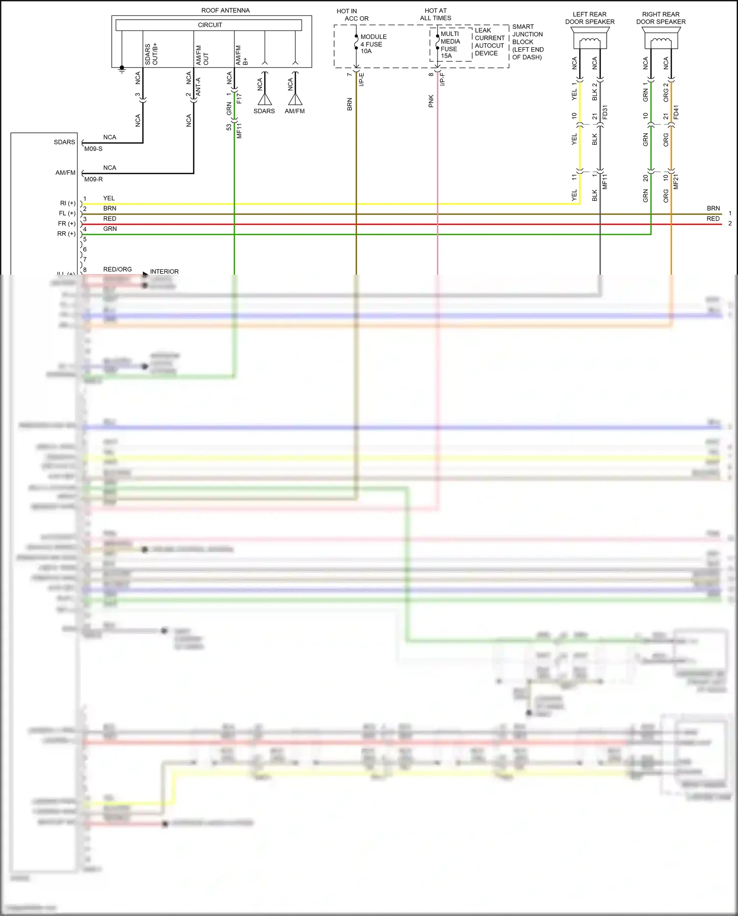 Wiring diagram i/p-e for Hyundai Santa Fe III facelift (2015-2018) (40 of 49)