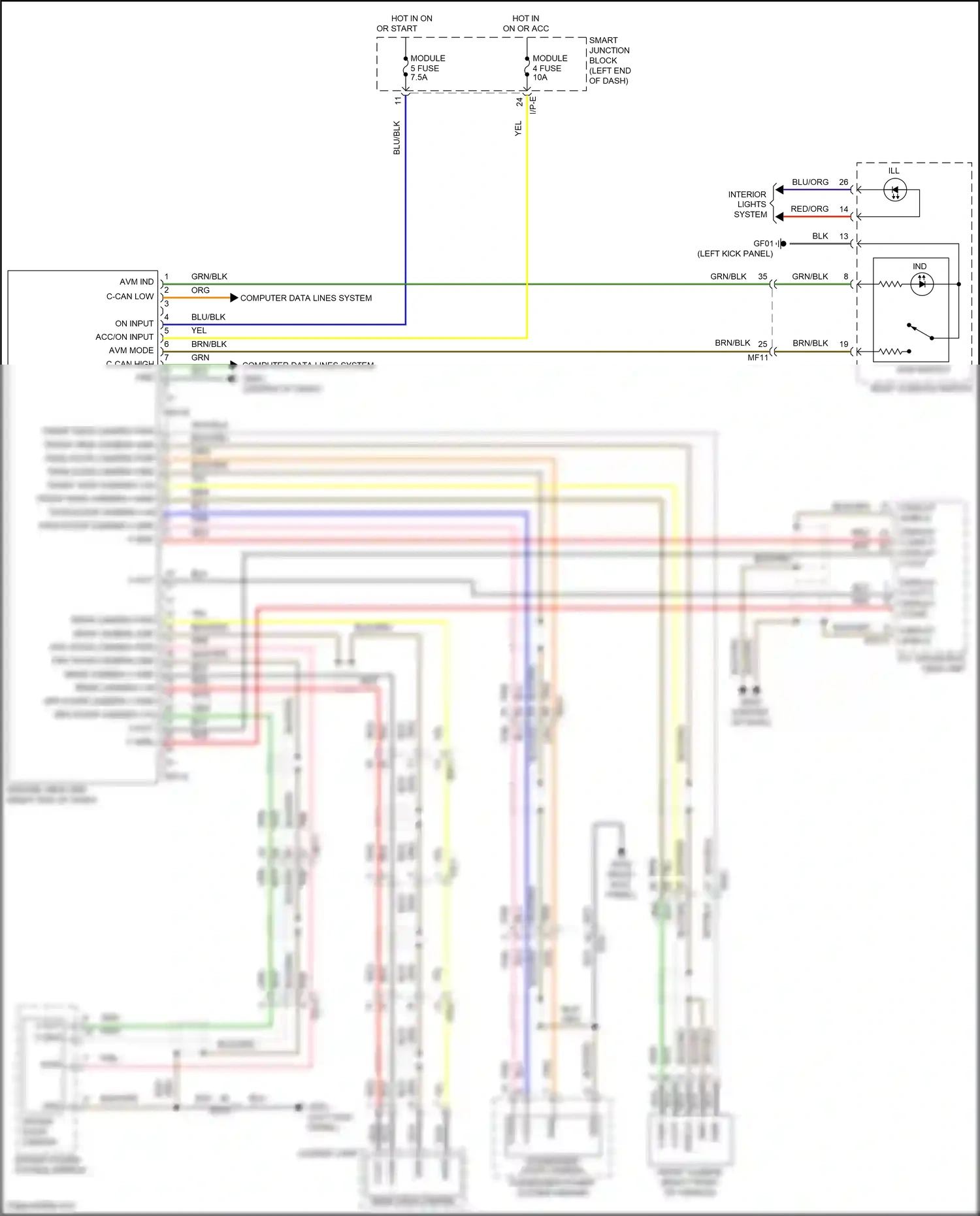 Wiring diagram i/p-e for Hyundai Santa Fe III facelift (2015-2018) (2 of 49)
