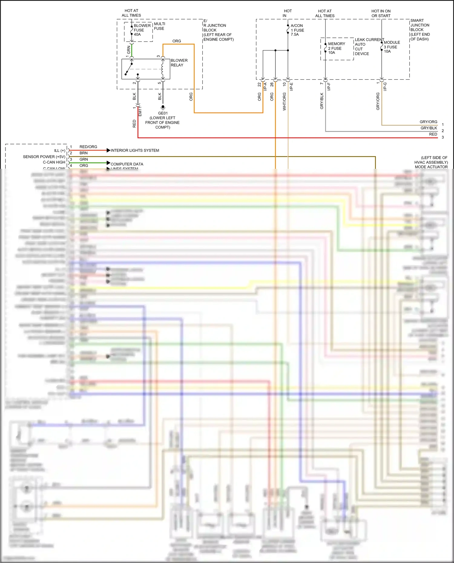 Wiring diagram i/p-e for Hyundai Santa Fe III facelift (2015-2018) (21 of 49)