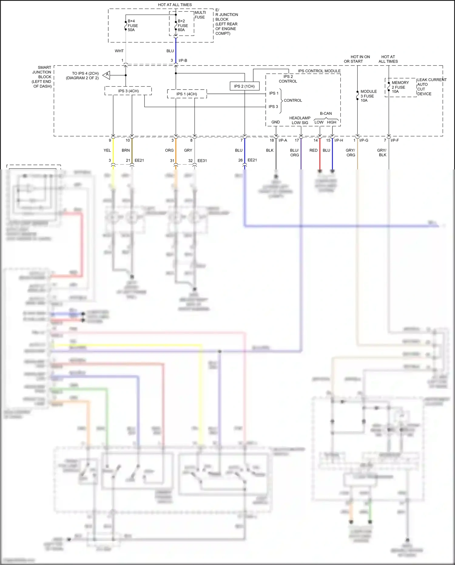 Wiring diagram ips control module for Hyundai Santa Fe III facelift (2015-2018) (41 of 48)