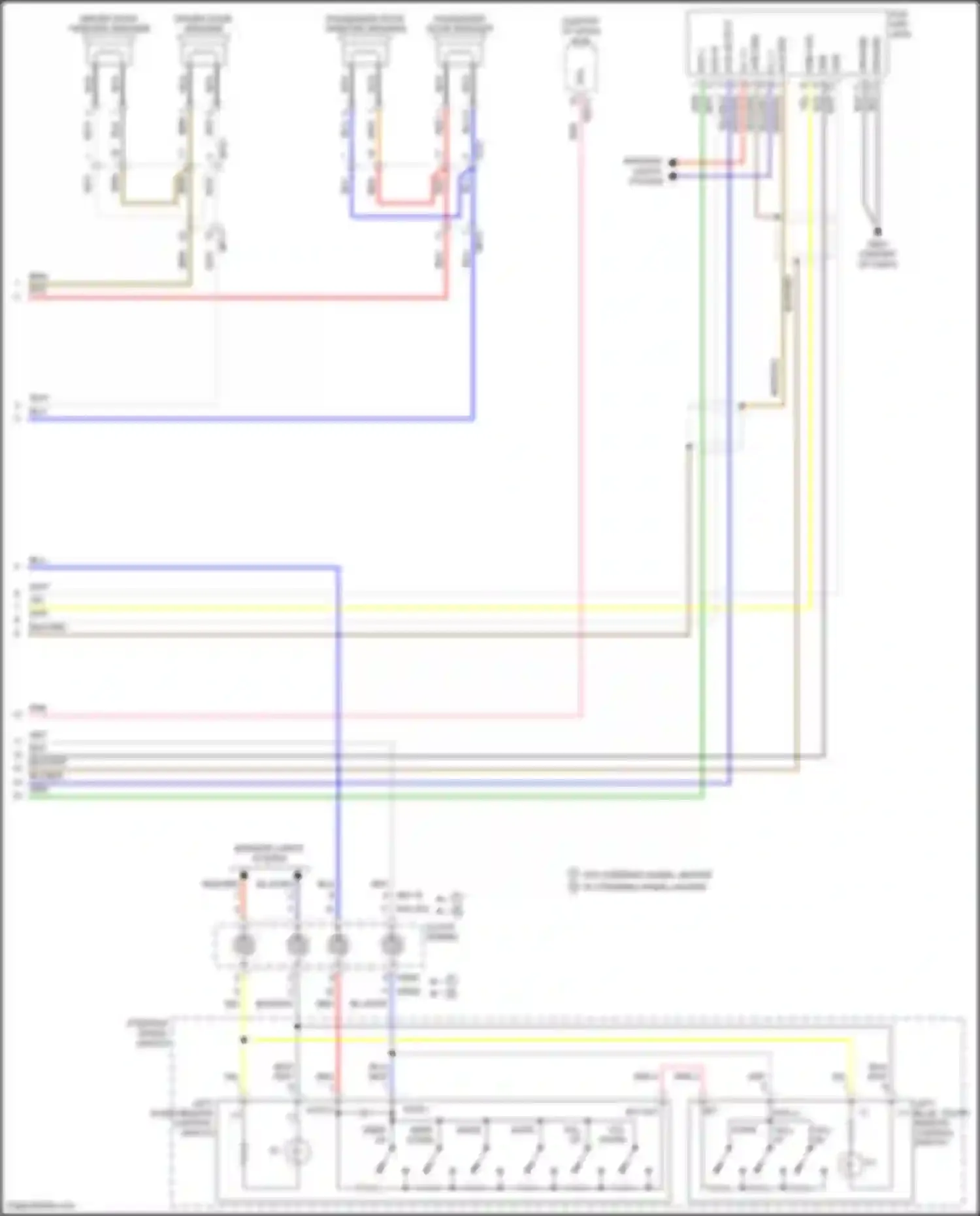 Wiring diagram left audio remote control switch for Hyundai Santa Fe III facelift (2015-2018) (10 of 18)