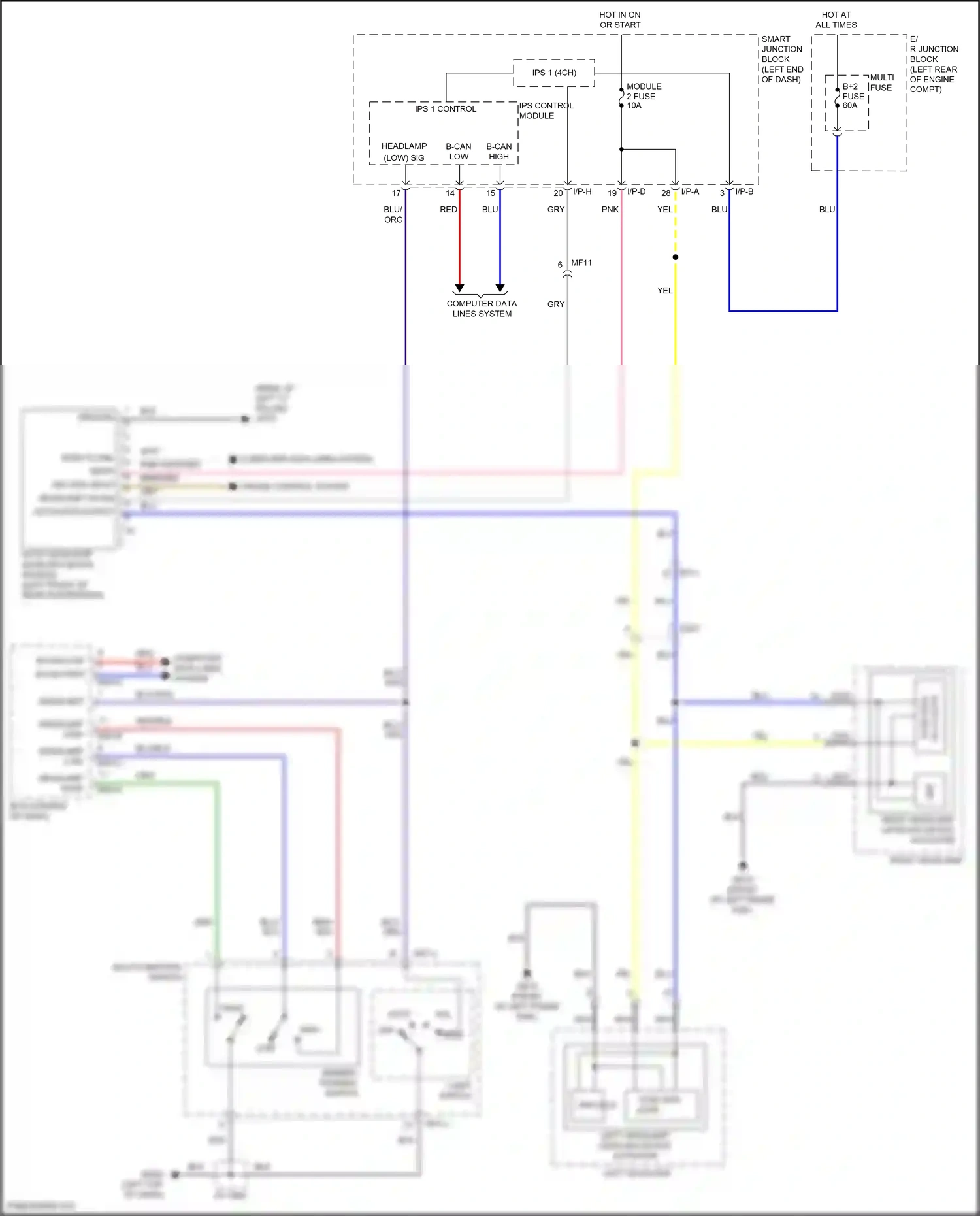 Wiring diagram light switch for Hyundai Santa Fe III facelift (2015-2018) (9 of 12)