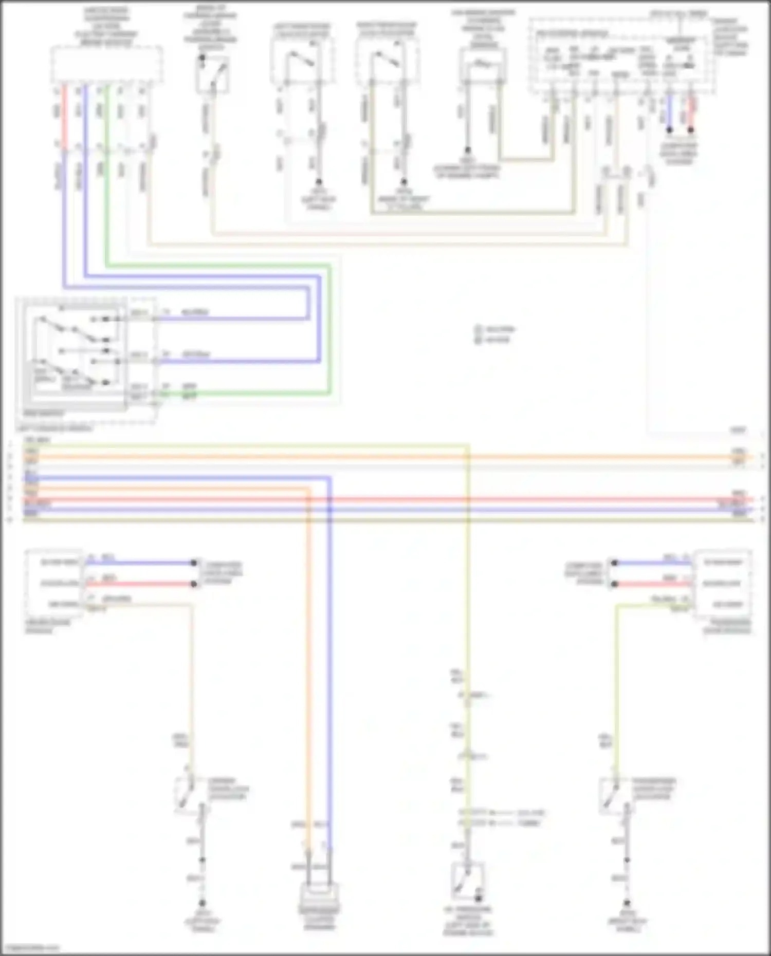 Wiring diagram memory pwr tail- gate b- b- open can can sw high low for Hyundai Santa Fe III facelift (2015-2018) (1 of 2)