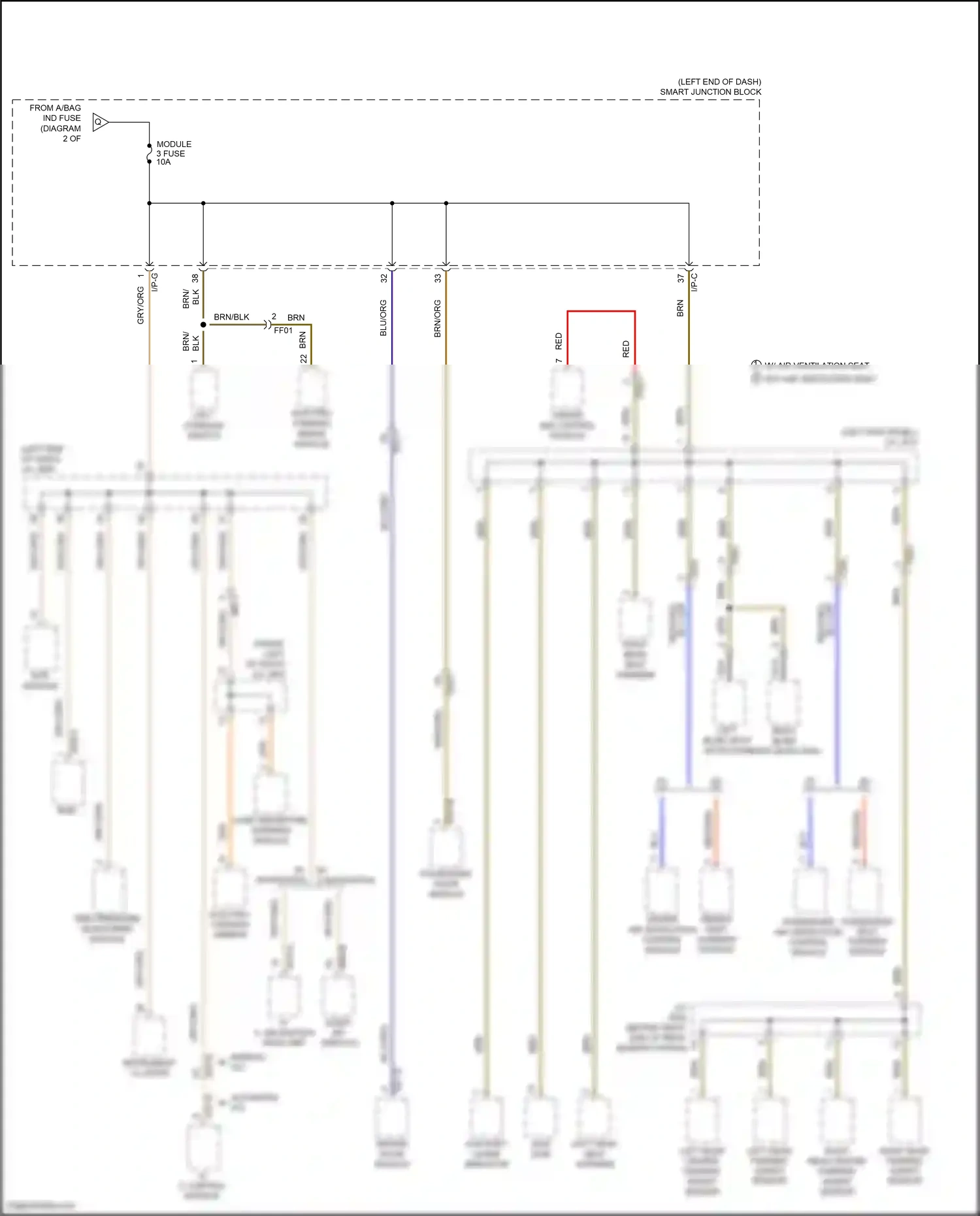 Wiring diagram mts module for Hyundai Santa Fe III facelift (2015-2018) (5 of 5)