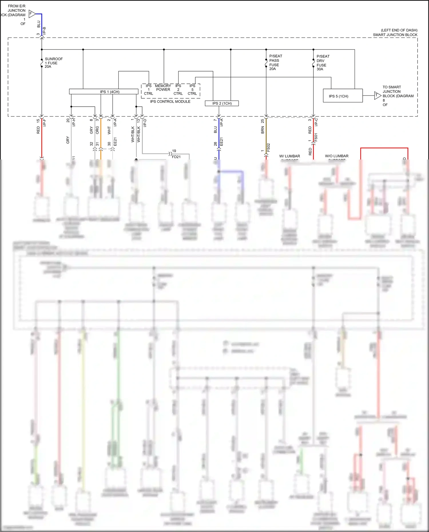 Wiring diagram mts module for Hyundai Santa Fe III facelift (2015-2018) (4 of 5)