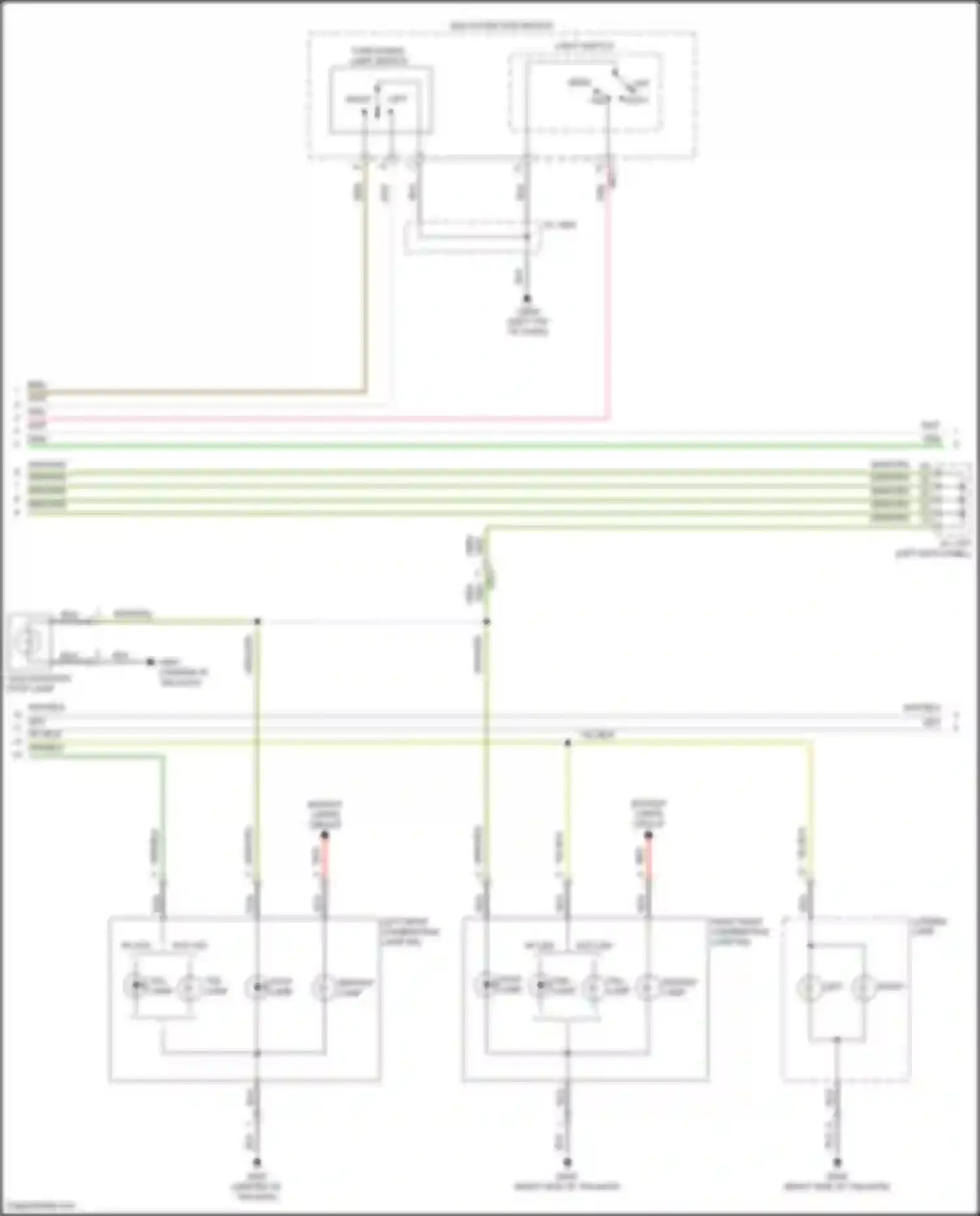 Wiring diagram multi- function switch for Hyundai Santa Fe III facelift (2015-2018) (12 of 16)
