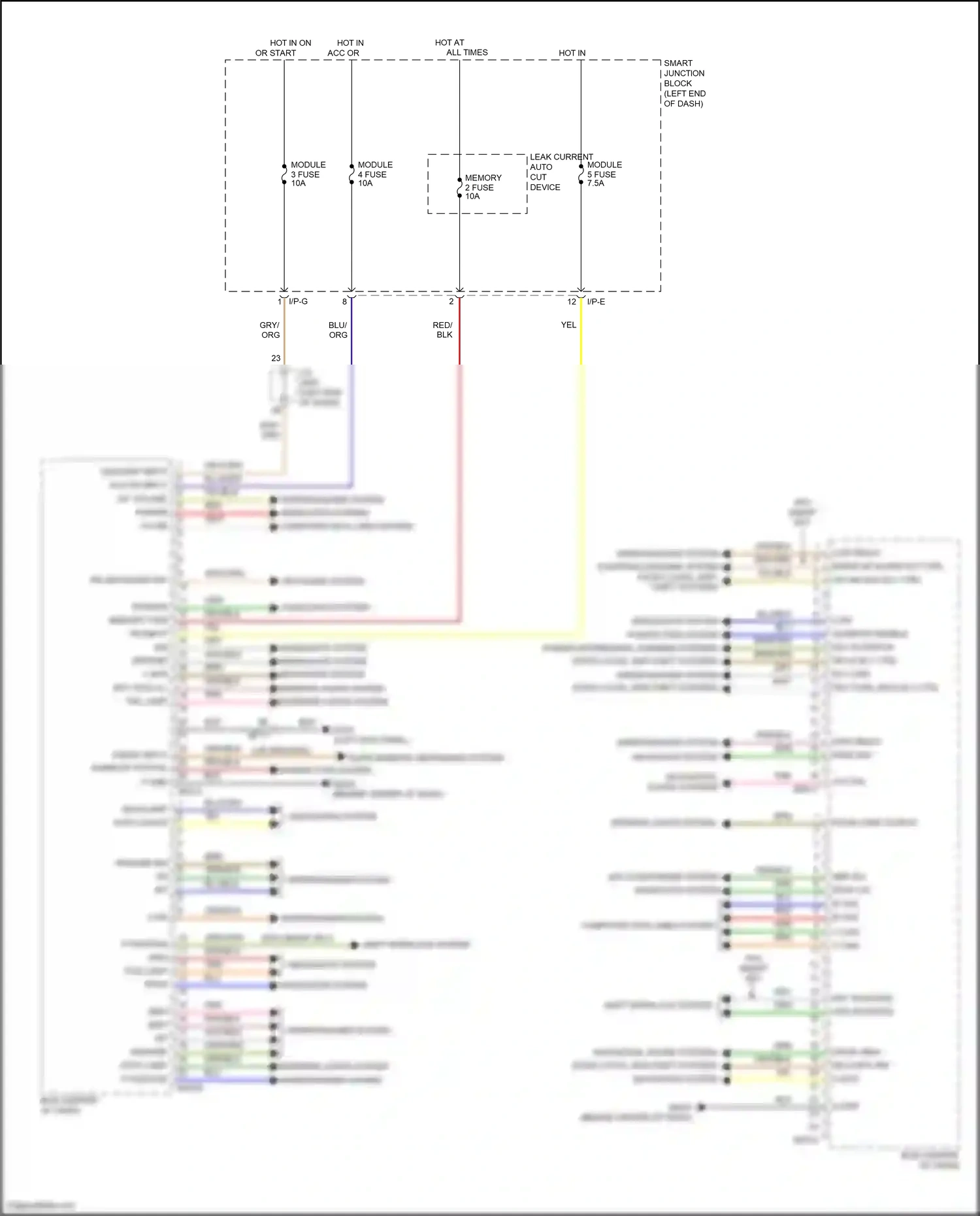 Wiring diagram on input for Hyundai Santa Fe III facelift (2015-2018) (11 of 16)