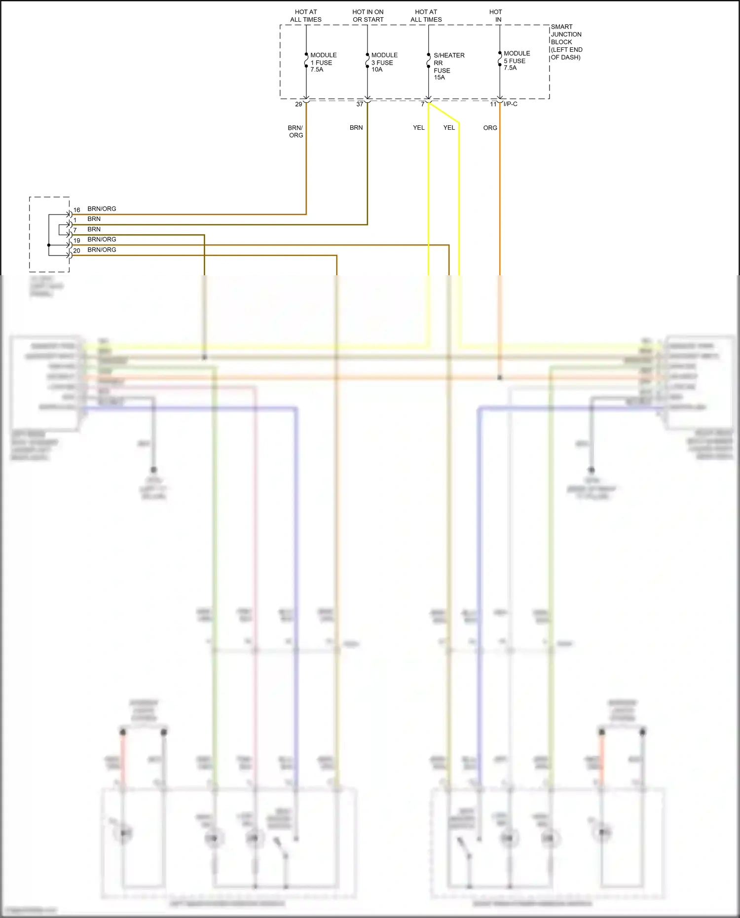 Wiring diagram on input for Hyundai Santa Fe III facelift (2015-2018) (10 of 16)