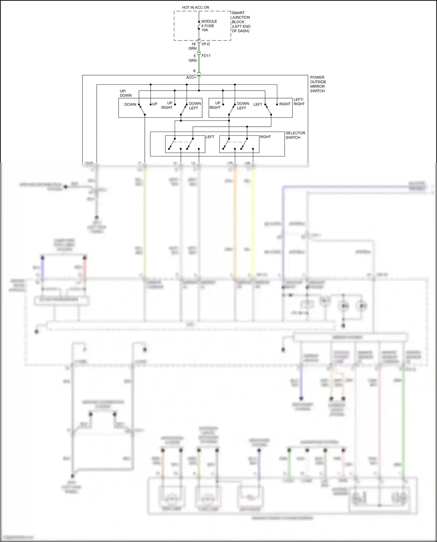 Wiring diagram selector switch for Hyundai Santa Fe III facelift (2015-2018) (1 of 1)