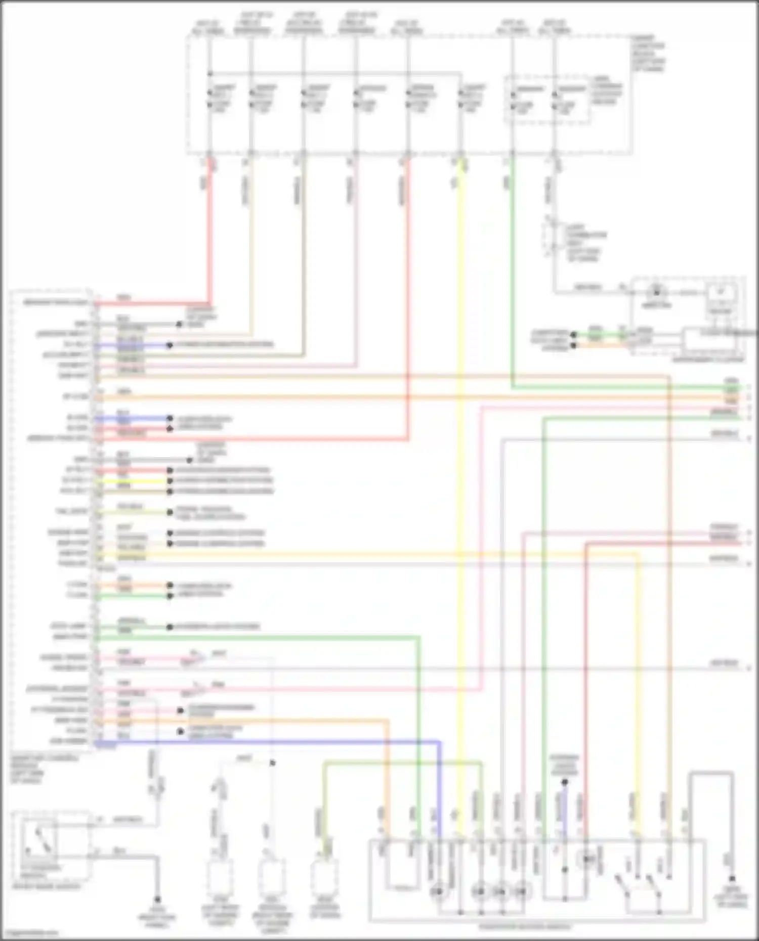 Wiring diagram start/stop button switch for Hyundai Santa Fe III facelift (2015-2018) (2 of 4)
