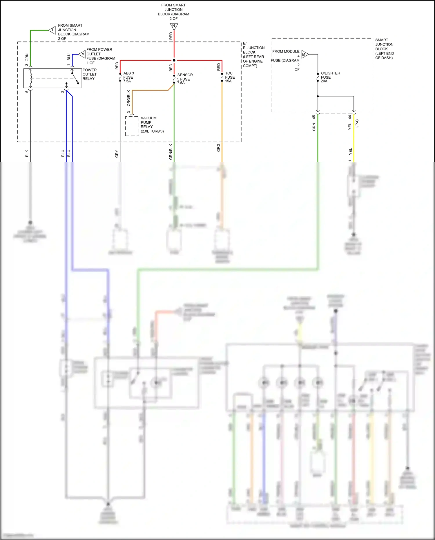 Wiring diagram transaxle range switch for Hyundai Santa Fe III facelift (2015-2018) (4 of 7)