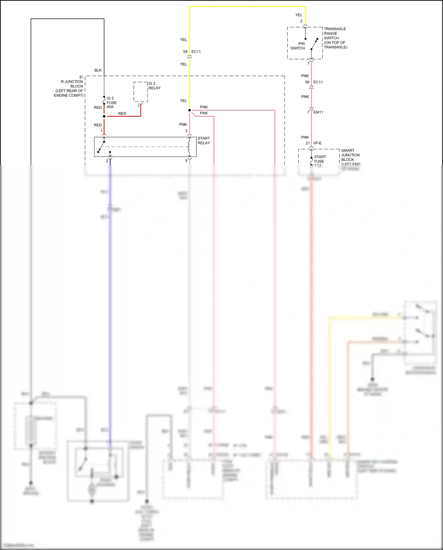 Wiring diagram transaxle range switch for Hyundai Santa Fe III facelift (2015-2018) (6 of 7)