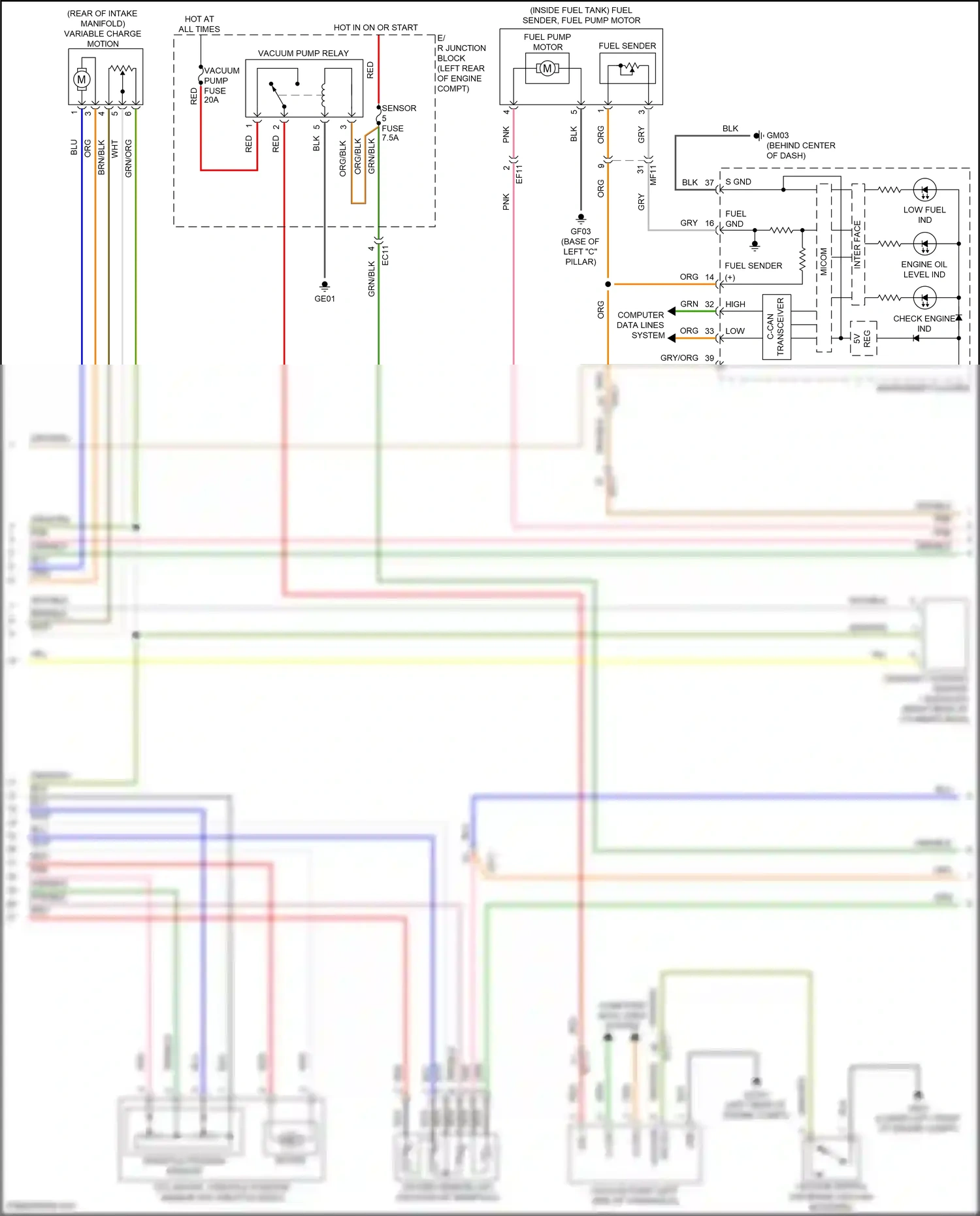 Wiring diagram variable charge motion for Hyundai Santa Fe III facelift (2015-2018) (1 of 1)