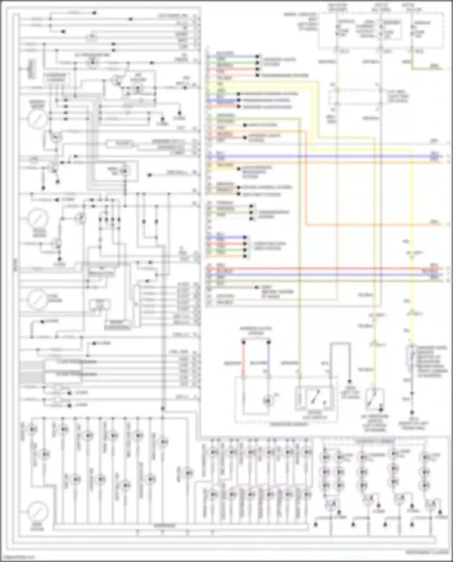 Santa Fe Hyundai III (2012-2016): Instrument cluster circuit, w/ conventional cluster (1 of 2)