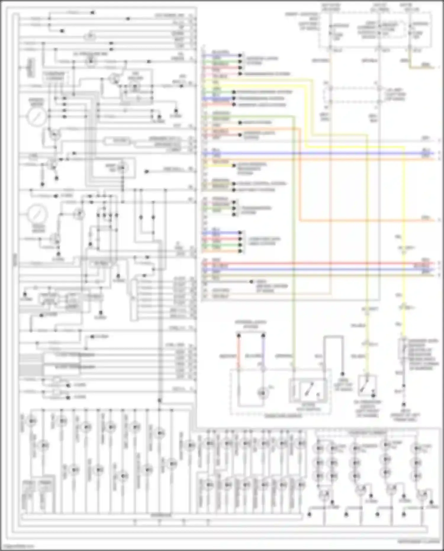 Santa Fe Hyundai III (2012-2016): Instrument cluster circuit, w/ super vision (1 of 2)