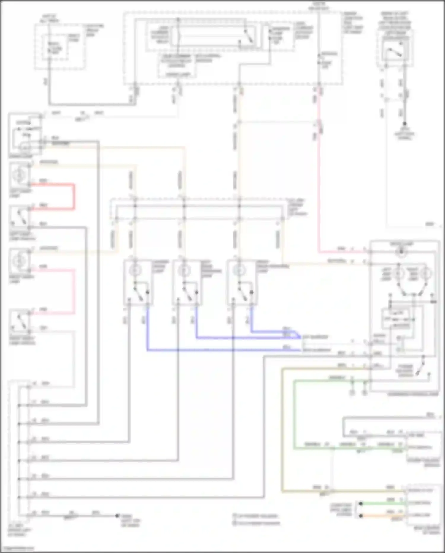 Santa Fe Hyundai III (2012-2016): Courtesy lamps circuit (1 of 2)