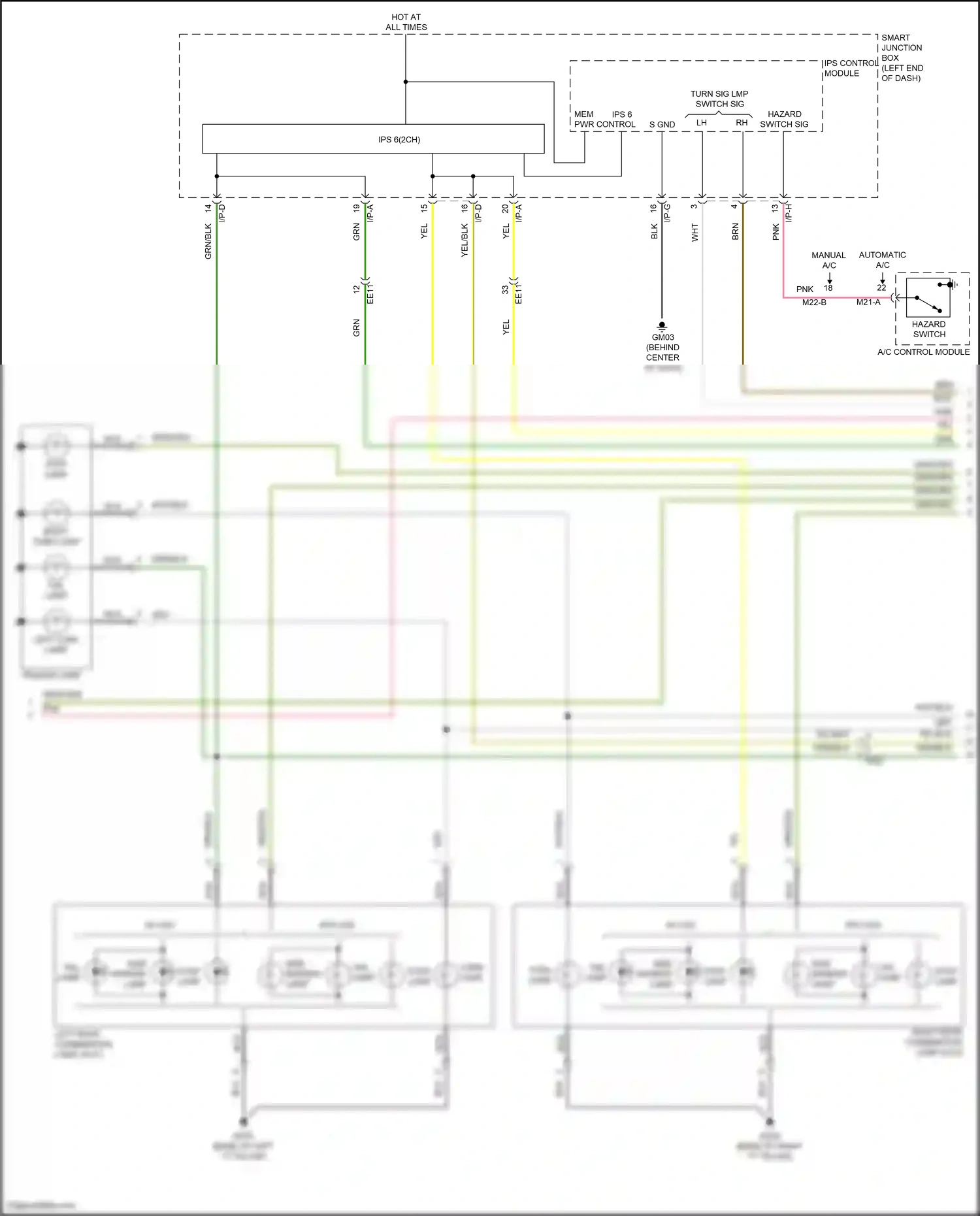 Wiring diagram automatic a/c for Hyundai Santa Fe III (2012-2016) (2 of 6)