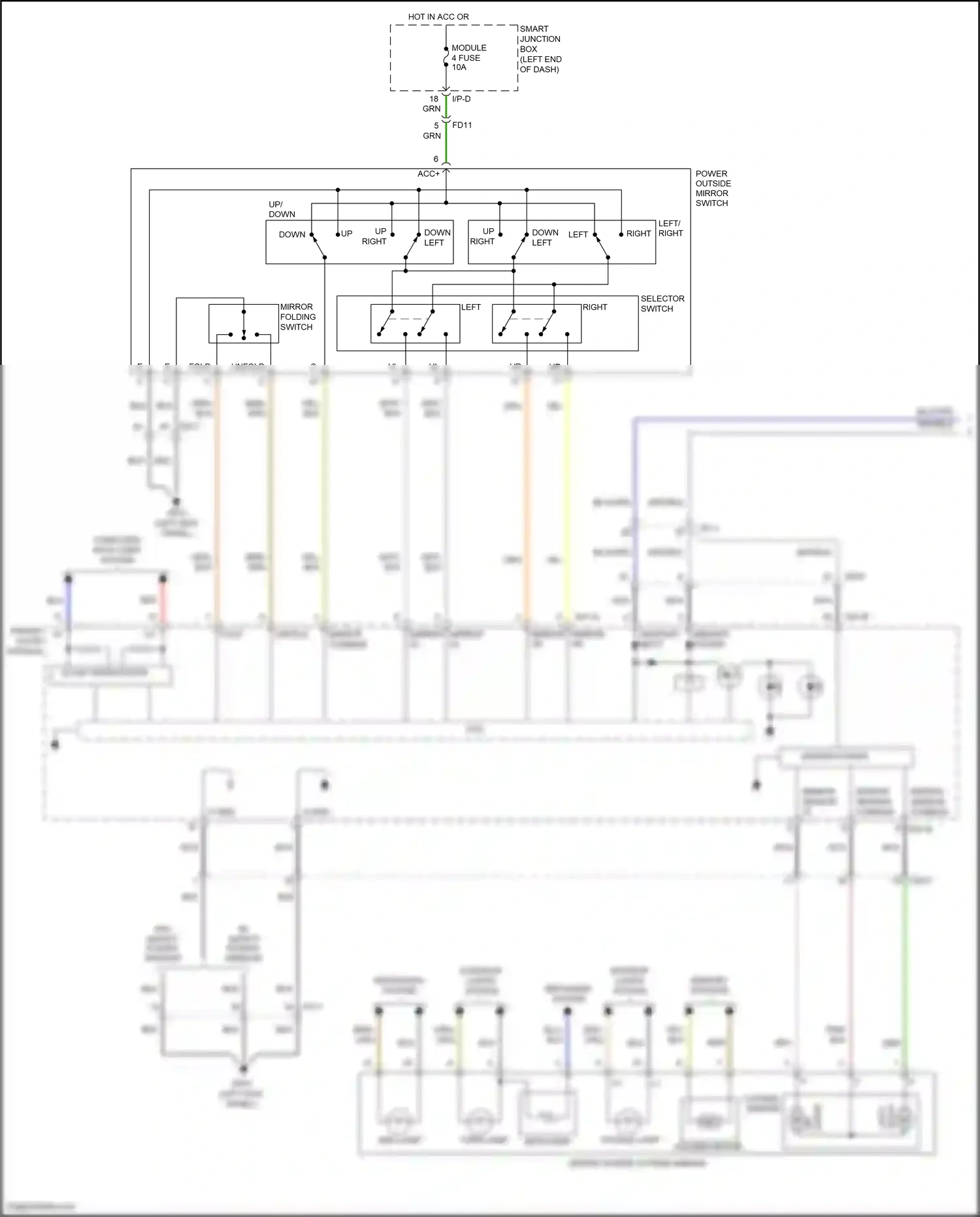 Wiring diagram driver door module for Hyundai Santa Fe III (2012-2016) (8 of 18)