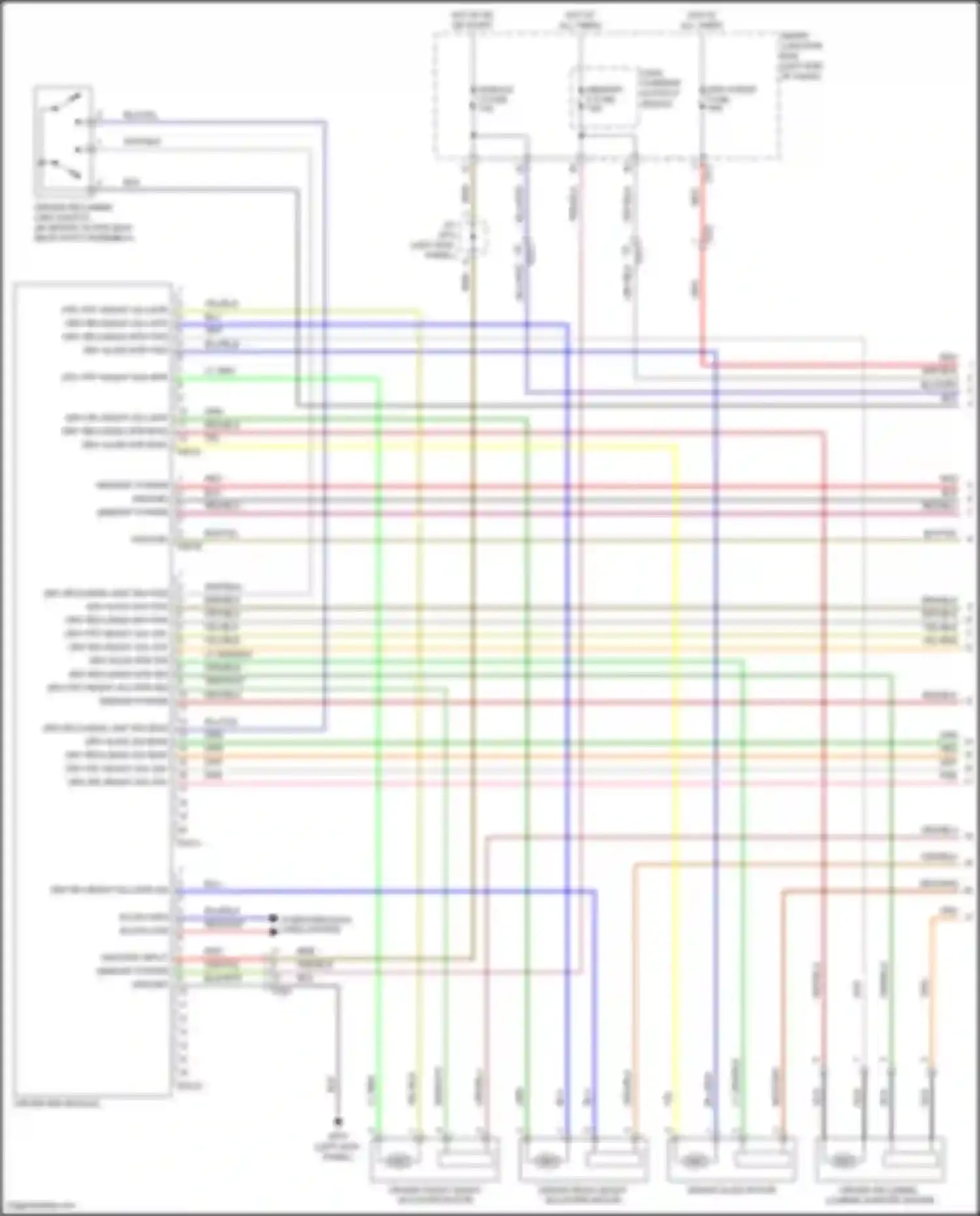 Wiring diagram drv frt height adj sw dn for Hyundai Santa Fe III (2012-2016) (1 of 1)