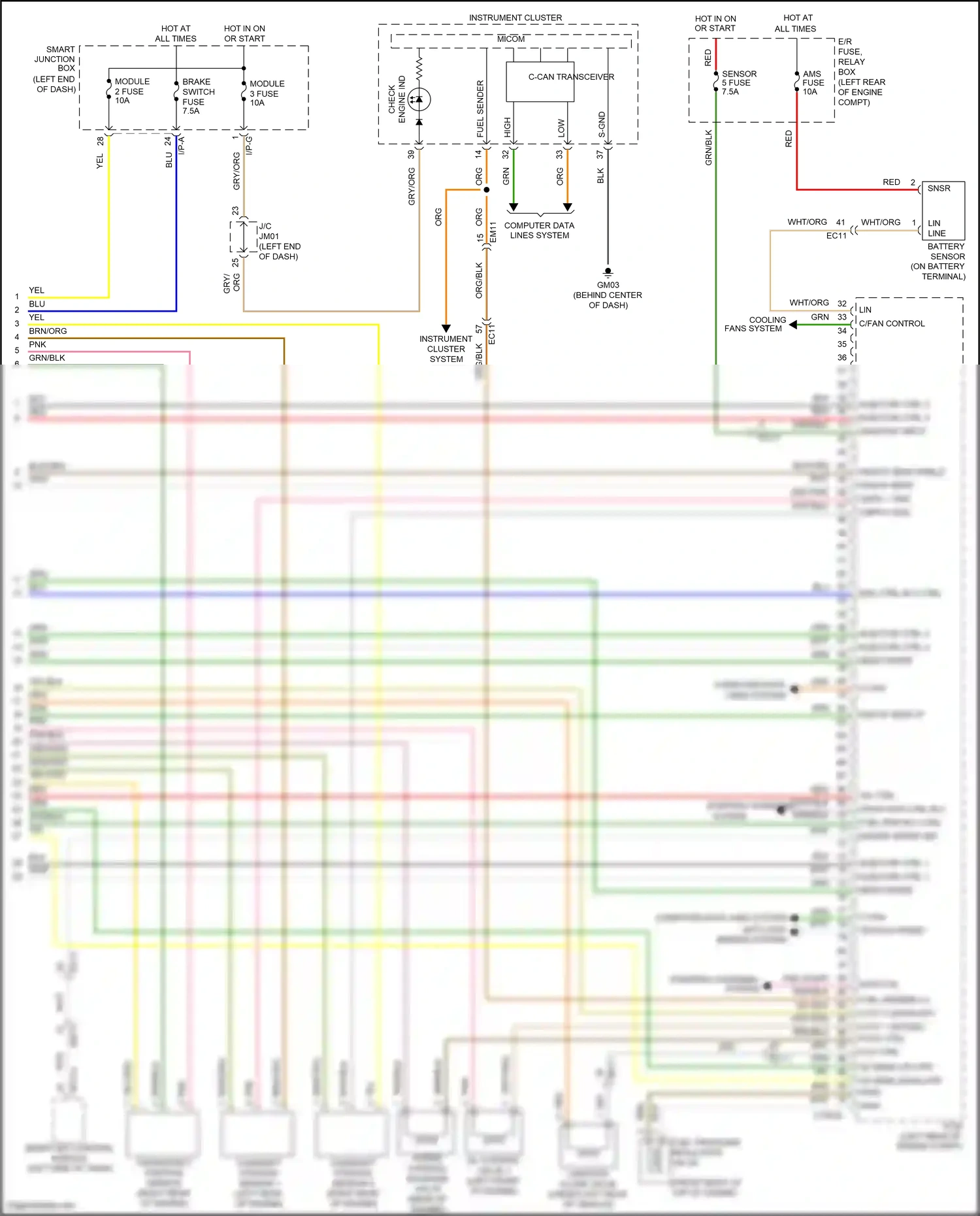 Wiring diagram engine ind for Hyundai Santa Fe III (2012-2016) (1 of 1)