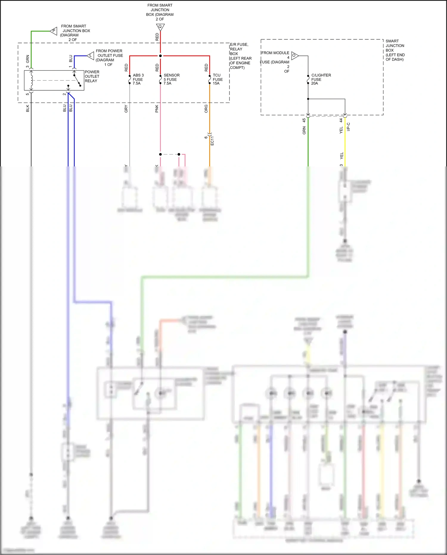 Wiring diagram esc module for Hyundai Santa Fe III (2012-2016) (6 of 7)