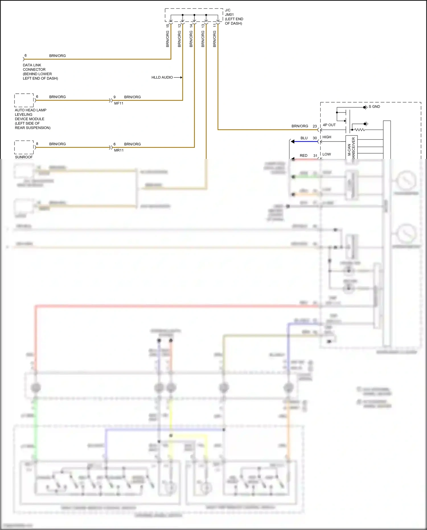Wiring diagram inter- face for Hyundai Santa Fe III (2012-2016) (2 of 2)