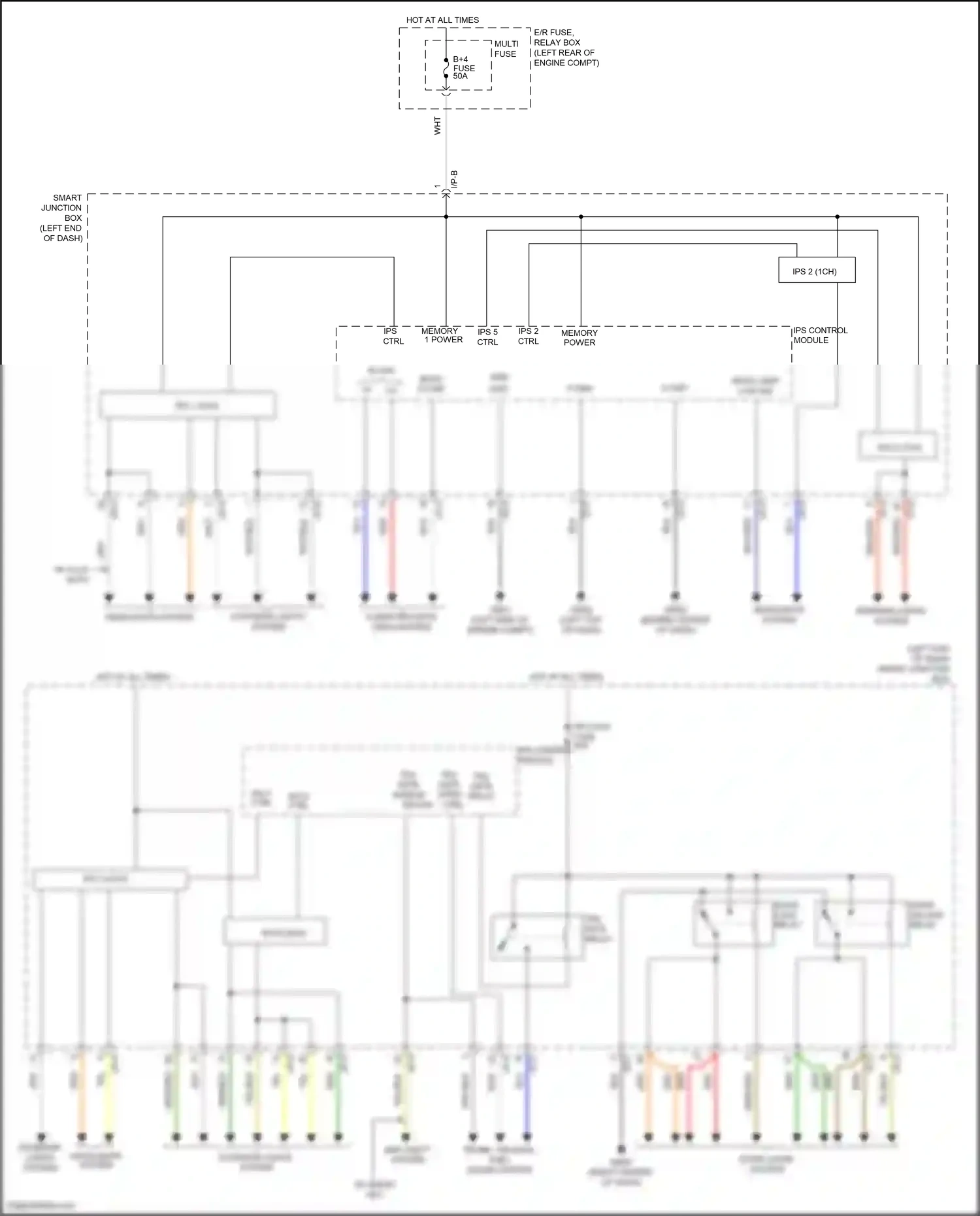 Wiring diagram ips 6 ctrl for Hyundai Santa Fe III (2012-2016) (1 of 2)